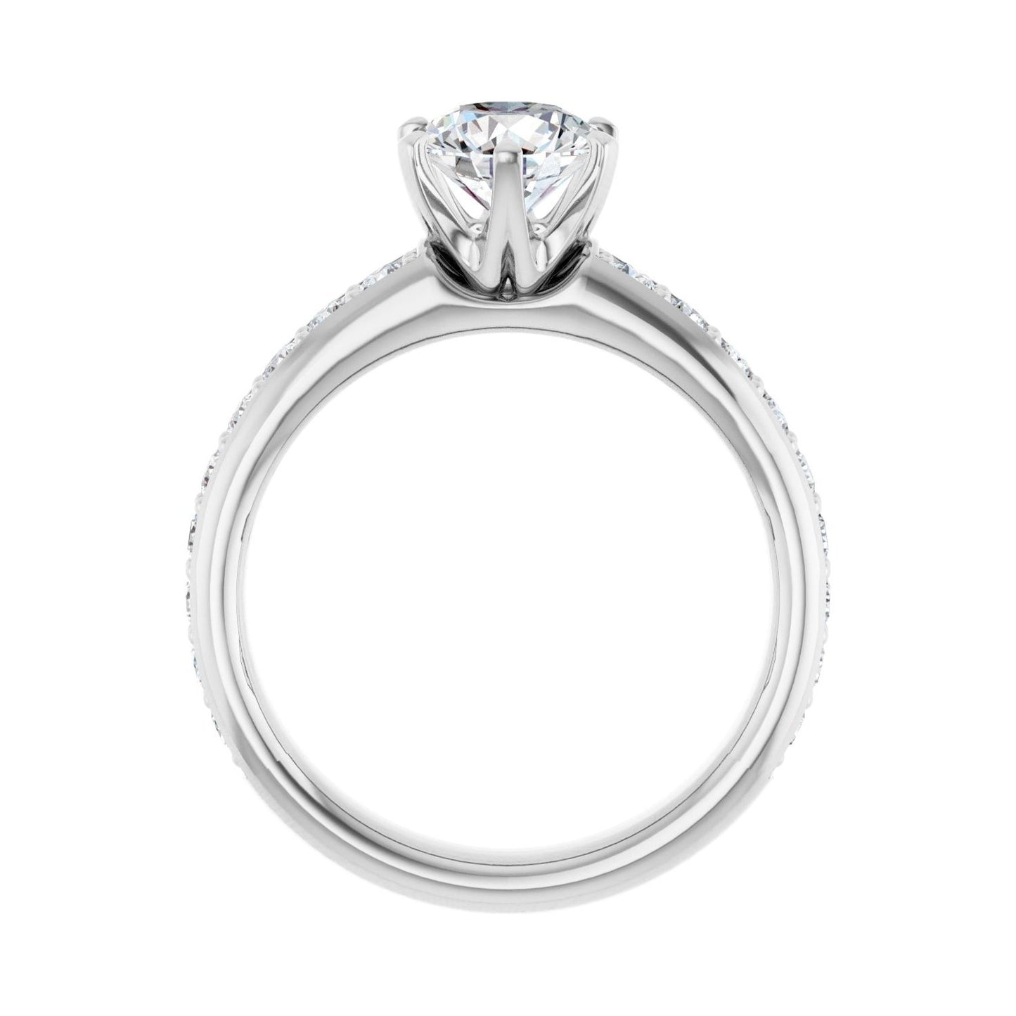 Round Solstice Solitaire�� Engagement Ring | Metal Type=14K White Gold | Center Stone Size=1 CT | Image 2