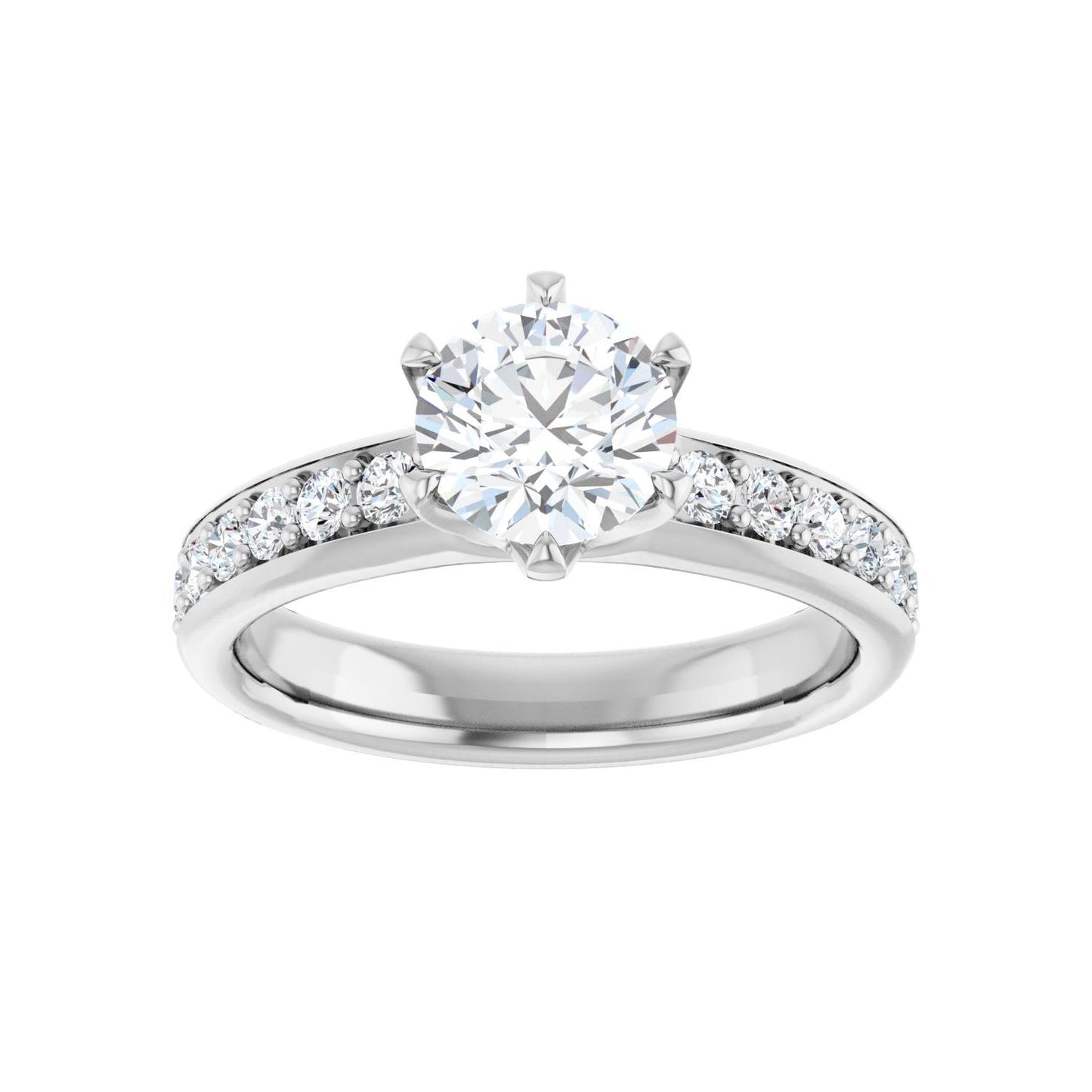 Round Solstice Solitaire�� Engagement Ring | Metal Type=14K White Gold | Center Stone Size=1 CT | Image 3