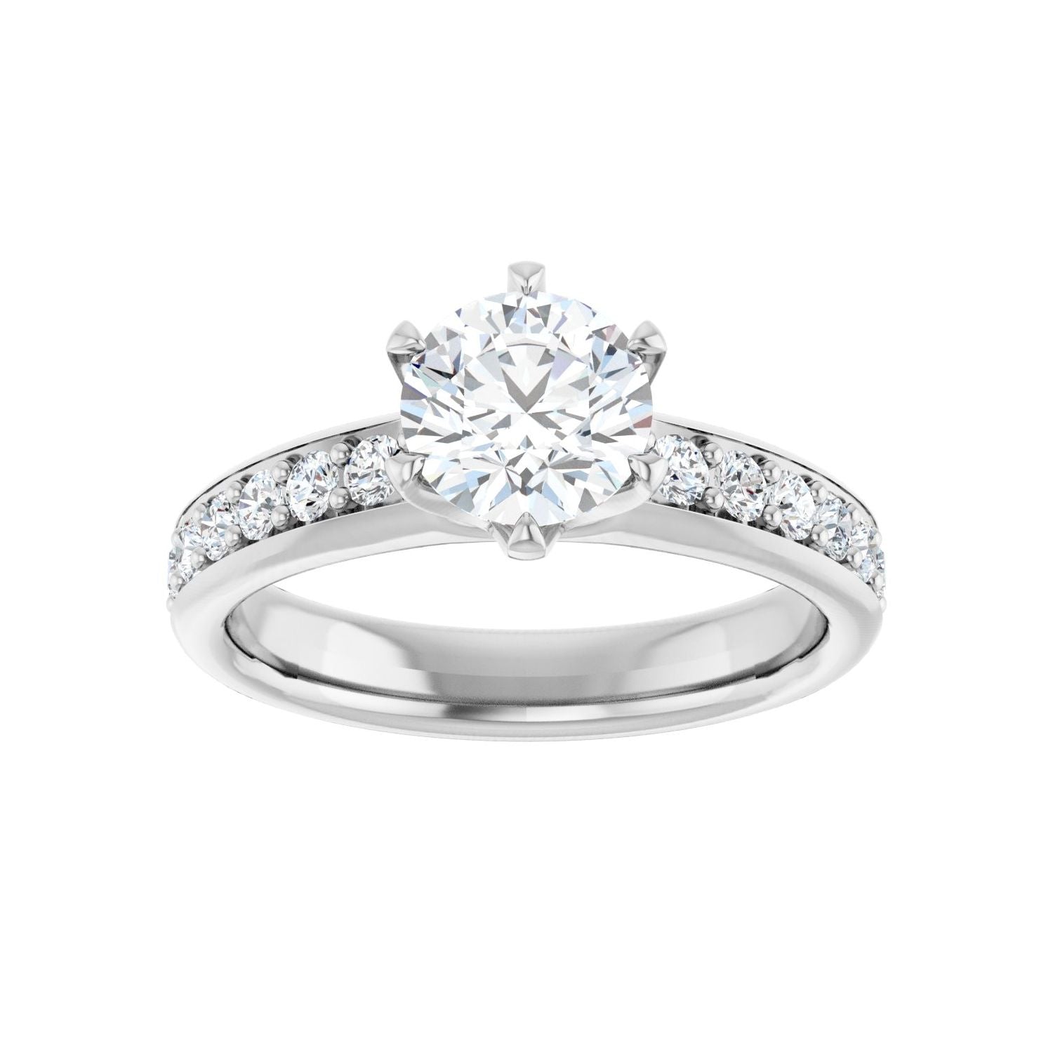 Round Solstice Solitaire�� Engagement Ring | Metal Type=14K White Gold | Center Stone Size=1 CT | Image 3