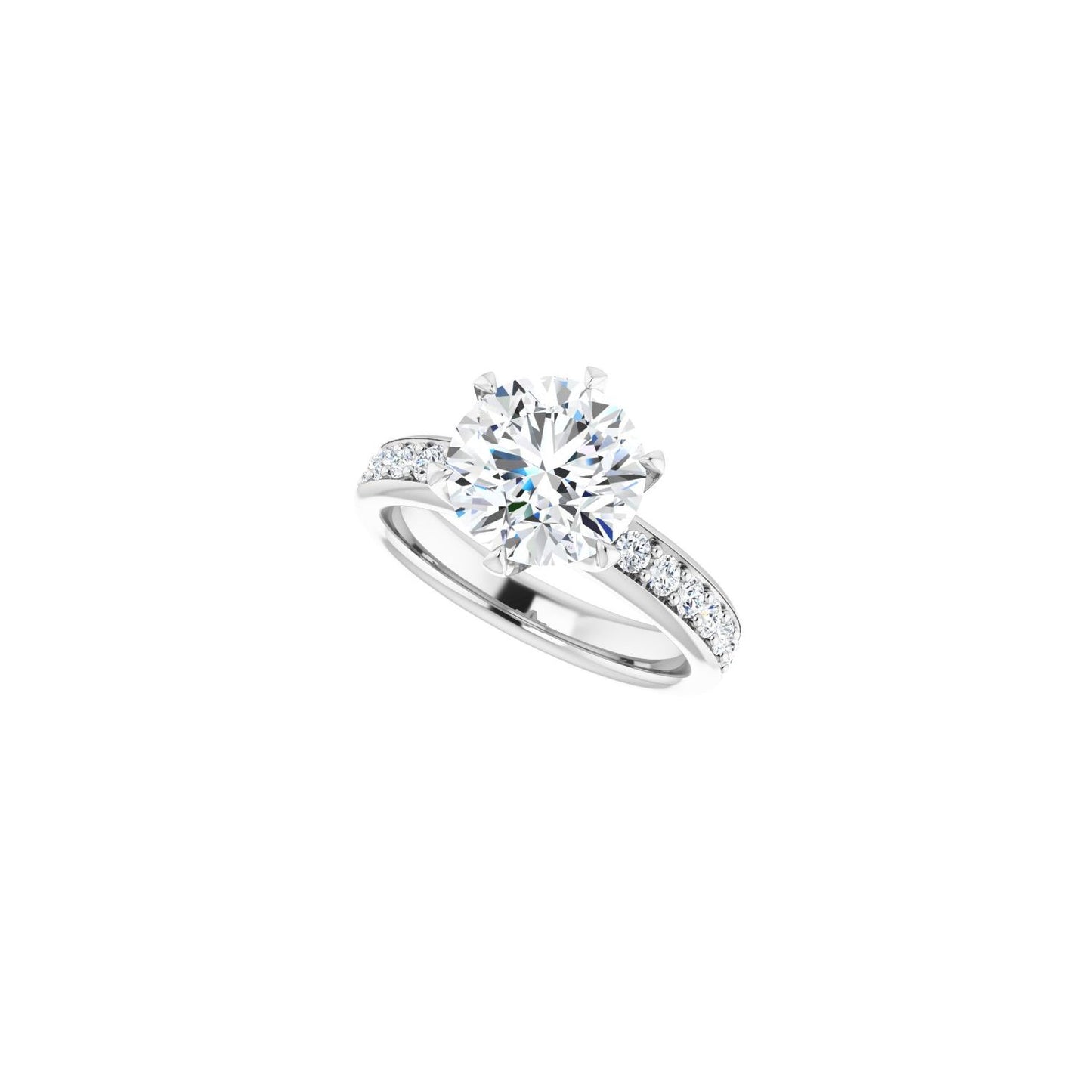 Round Solstice Solitaire�� Engagement Ring | Metal Type=14K White Gold | Center Stone Size=2.5 CT | Image 5