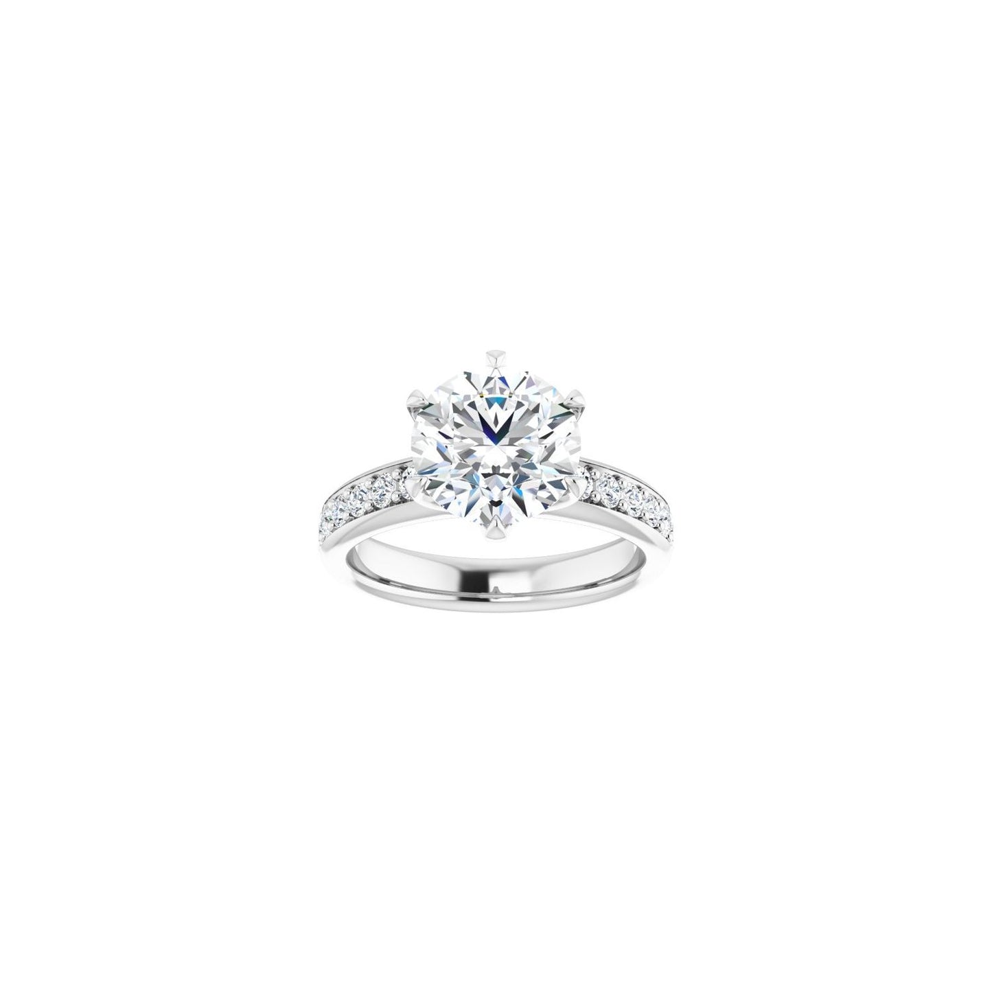 Round Solstice Solitaire�� Engagement Ring | Metal Type=14K White Gold | Center Stone Size=2.5 CT | Image 3