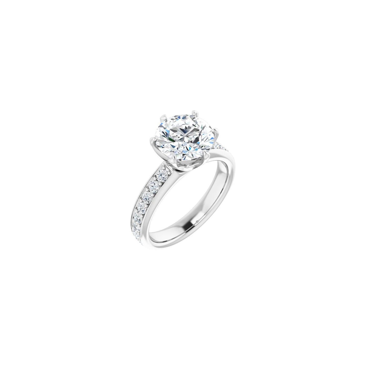 Round Solstice Solitaire�� Engagement Ring | Metal Type=14K White Gold | Center Stone Size=2.5 CT | Image 1