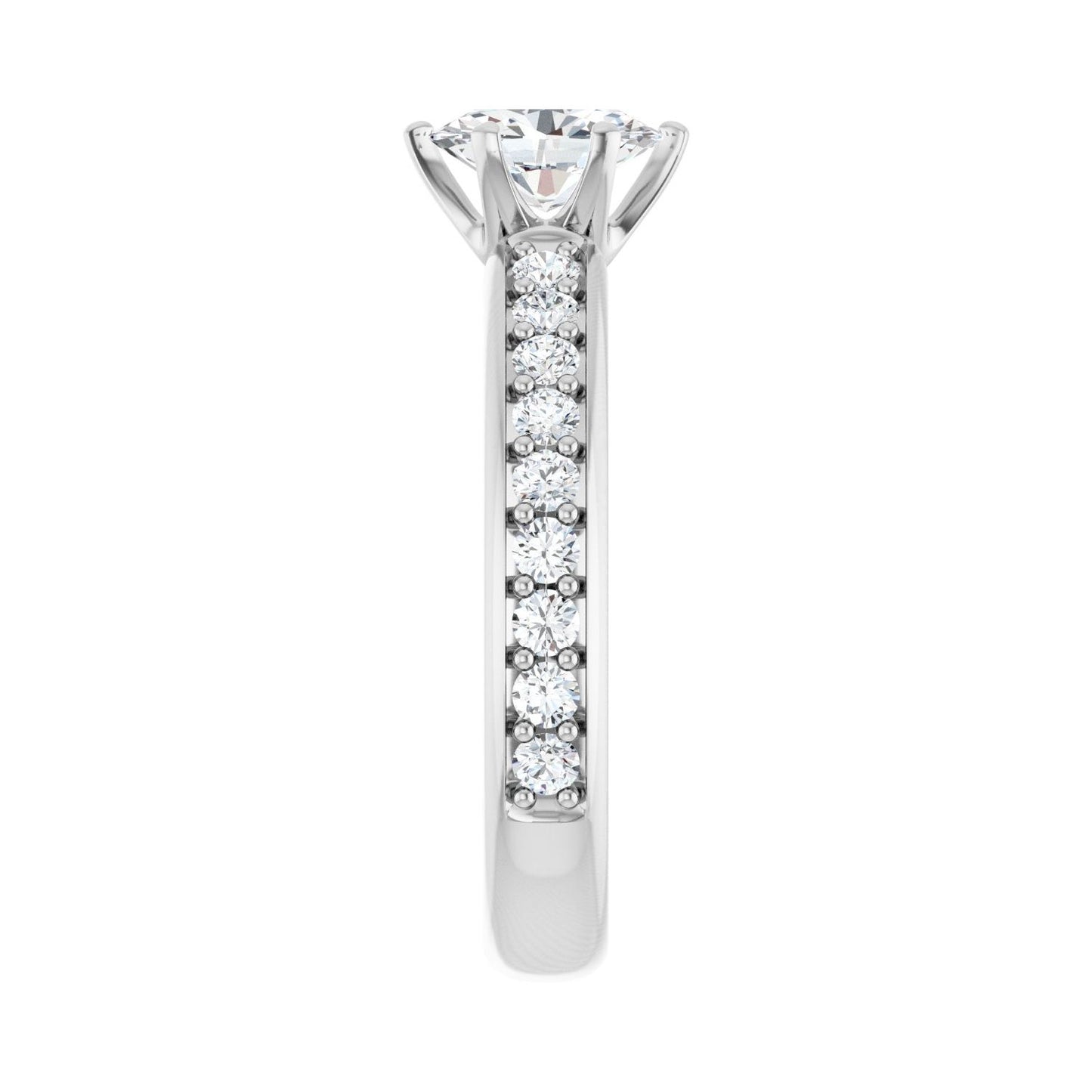 Oval Solstice Solitaire�� Engagement Ring | Metal Type=14K White Gold | Center Stone Size=1 CT | Image 4