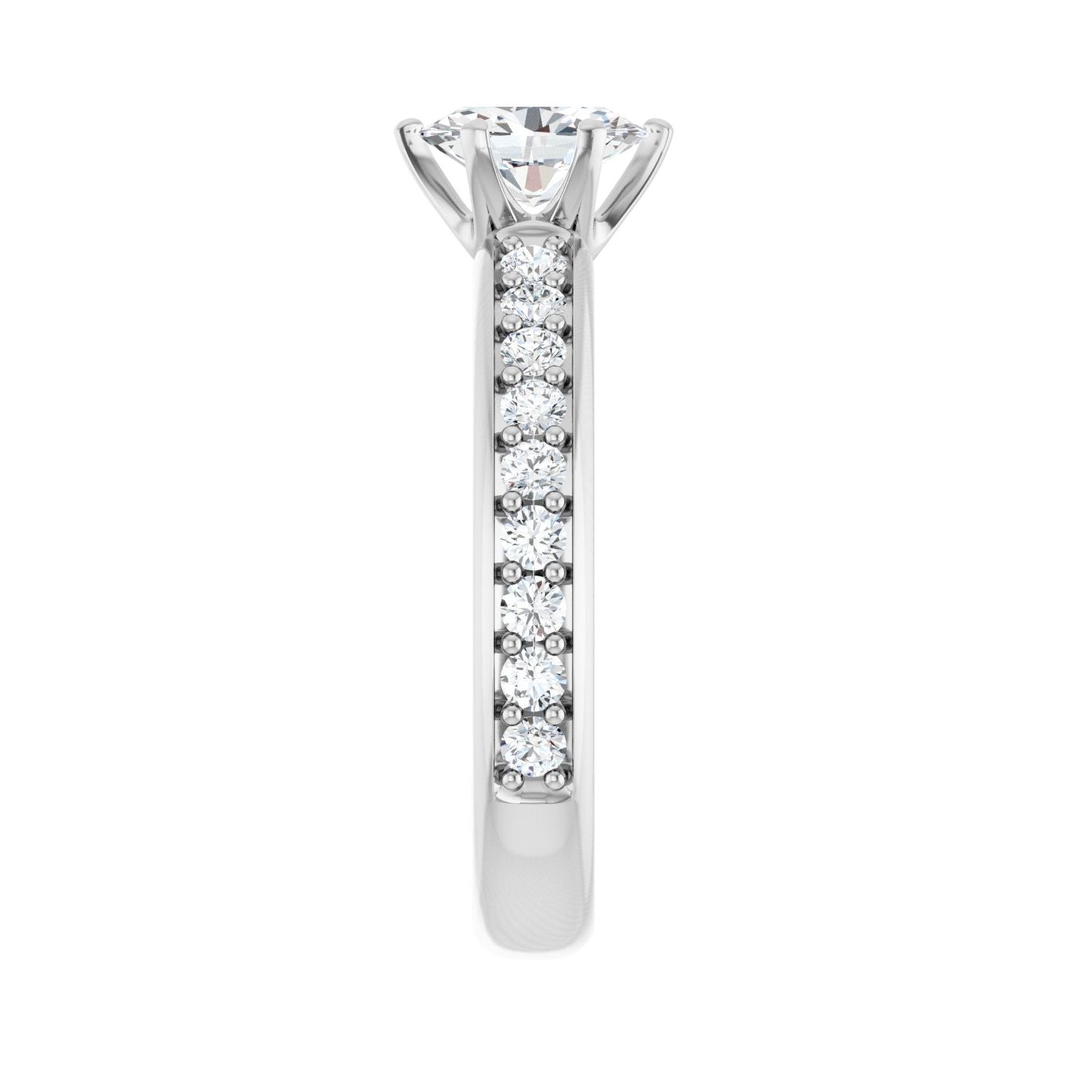 Oval Solstice Solitaire�� Engagement Ring | Metal Type=14K White Gold | Center Stone Size=1 CT | Image 4