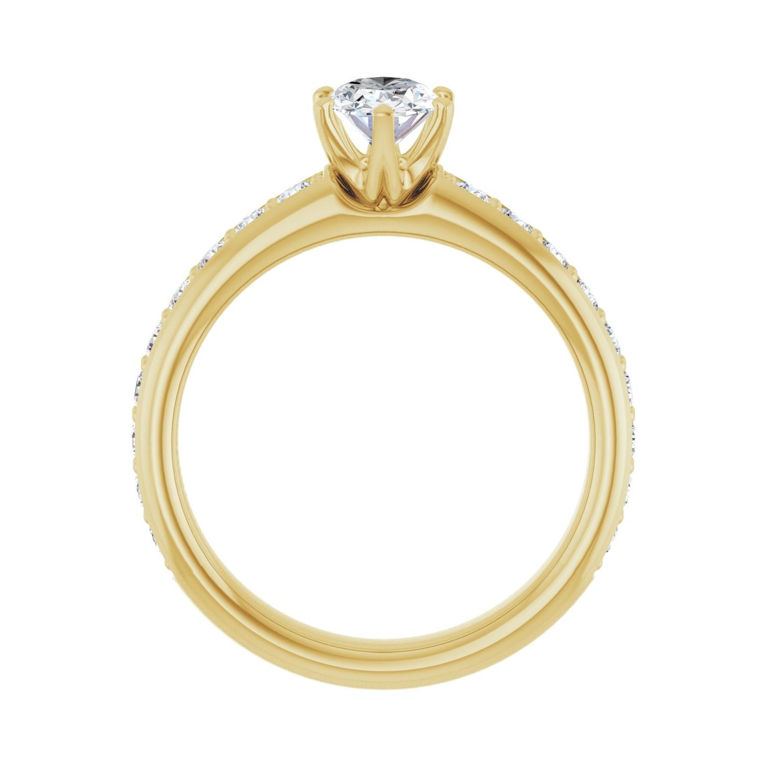 Oval Solstice Solitaire�� Engagement Ring | Metal Type=14K Yellow Gold | Center Stone Size=1 CT | Image 2