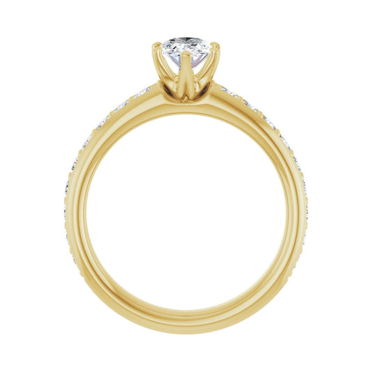 Oval Solstice Solitaire�� Engagement Ring | Metal Type=14K Yellow Gold | Center Stone Size=1 CT | Image 2