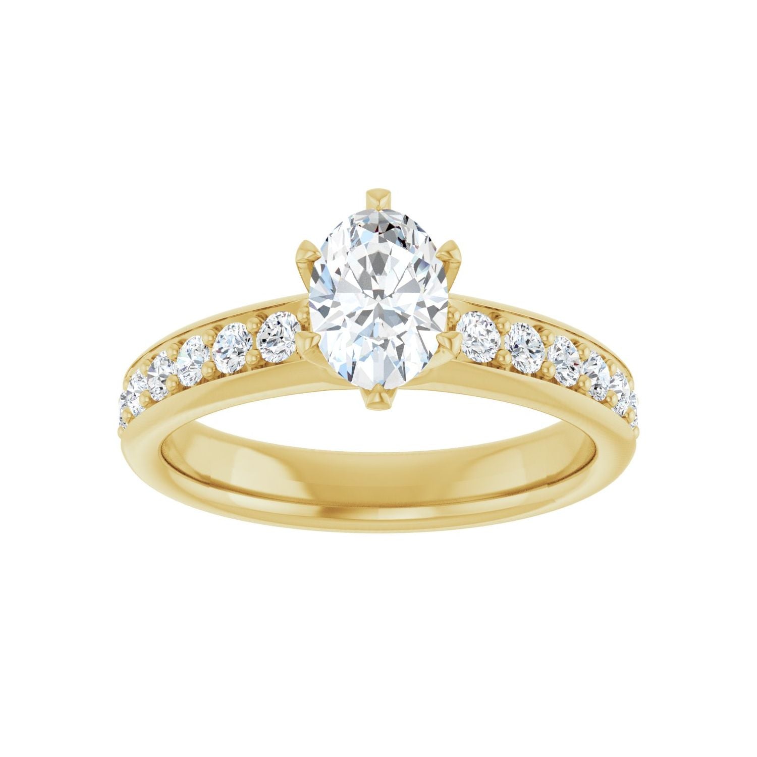 Oval Solstice Solitaire�� Engagement Ring | Metal Type=14K Yellow Gold | Center Stone Size=1 CT | Image 3