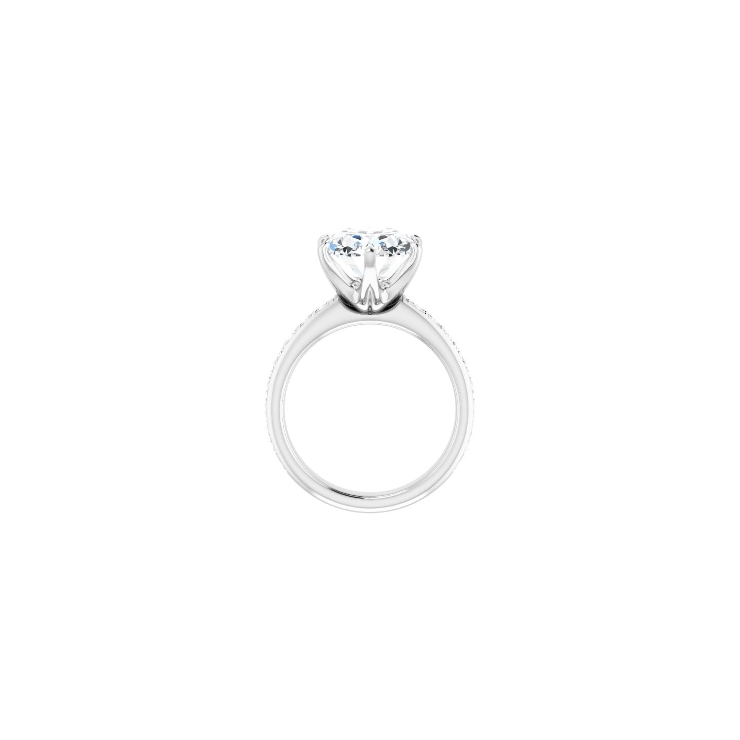 Oval Solstice Solitaire�� Engagement Ring | Metal Type=14K White Gold | Center Stone Size=3 CT | Image 2