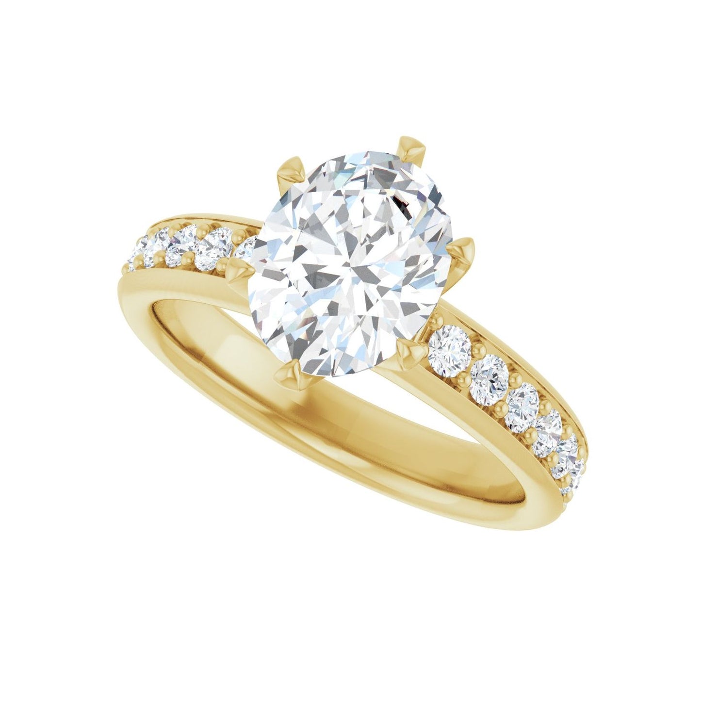 Oval Solstice Solitaire�� Engagement Ring | Metal Type=14K Yellow Gold | Center Stone Size=2 CT | Image 5