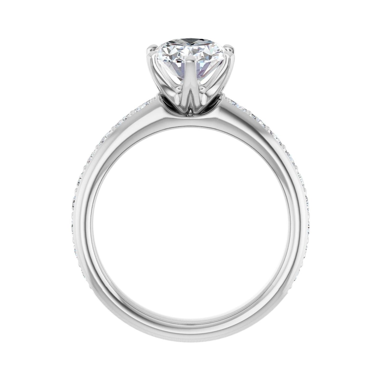 Oval Solstice Solitaire�� Engagement Ring | Metal Type=14K White Gold | Center Stone Size=2 CT | Image 2