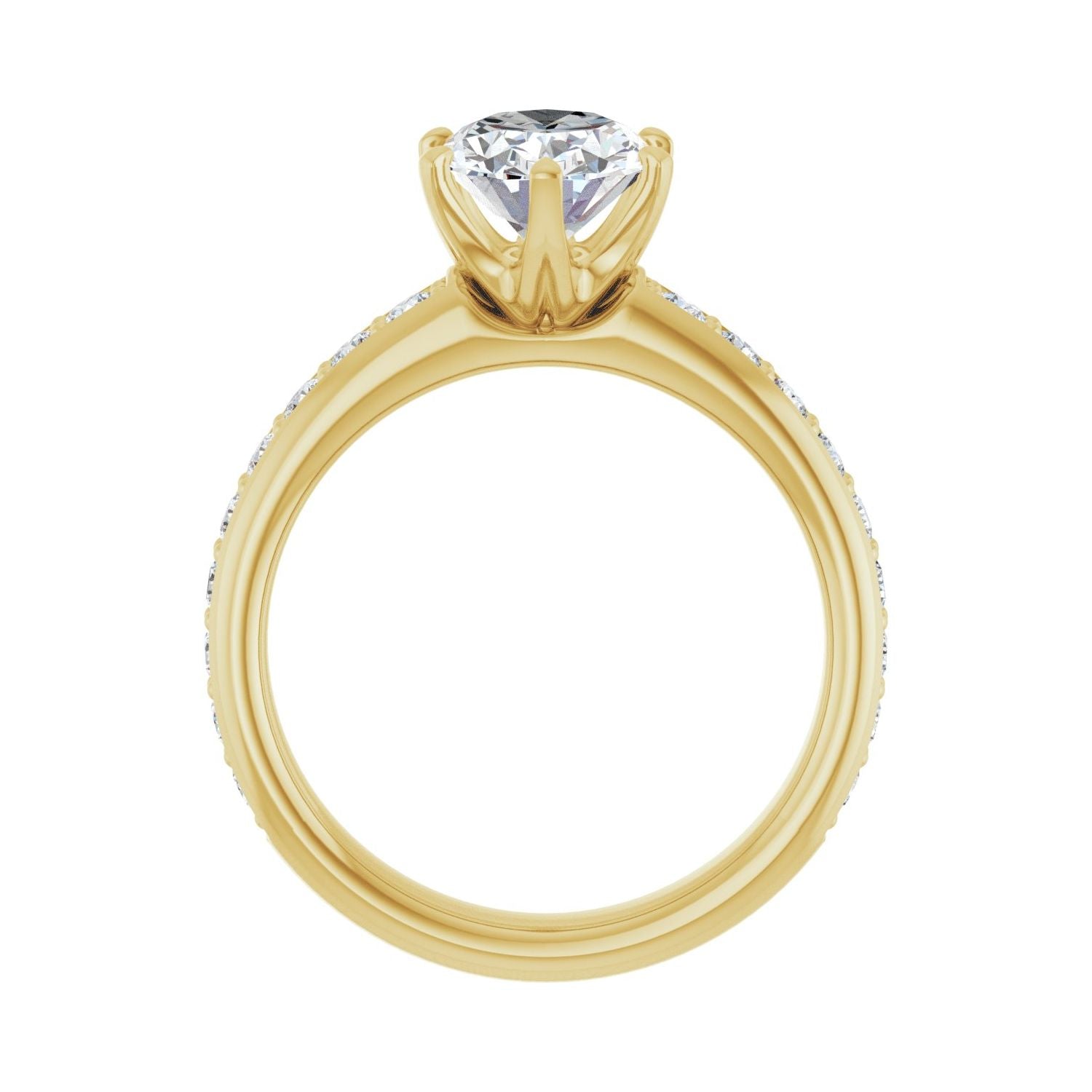 Oval Solstice Solitaire�� Engagement Ring | Metal Type=14K Yellow Gold | Center Stone Size=2 CT | Image 2