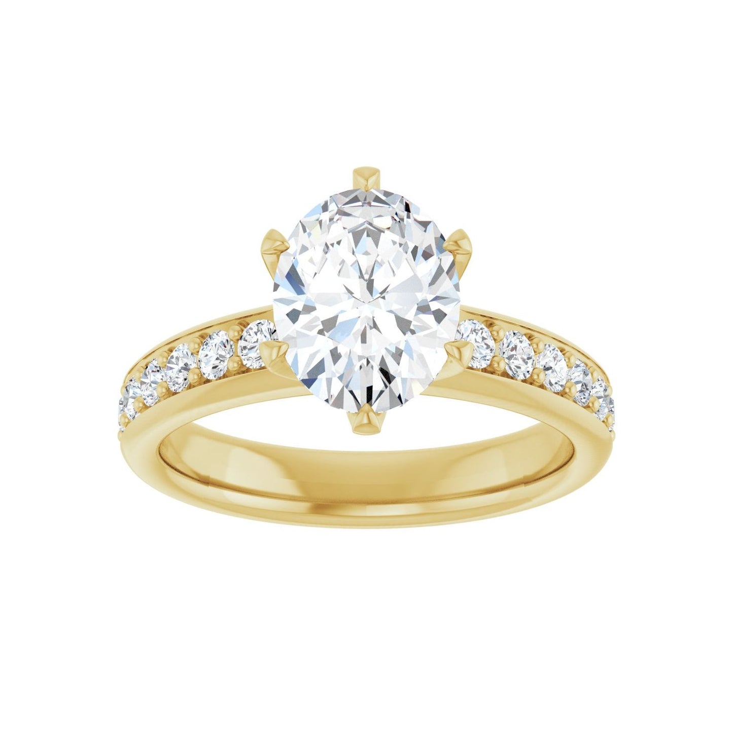 Oval Solstice Solitaire�� Engagement Ring | Metal Type=14K Yellow Gold | Center Stone Size=2 CT | Image 3