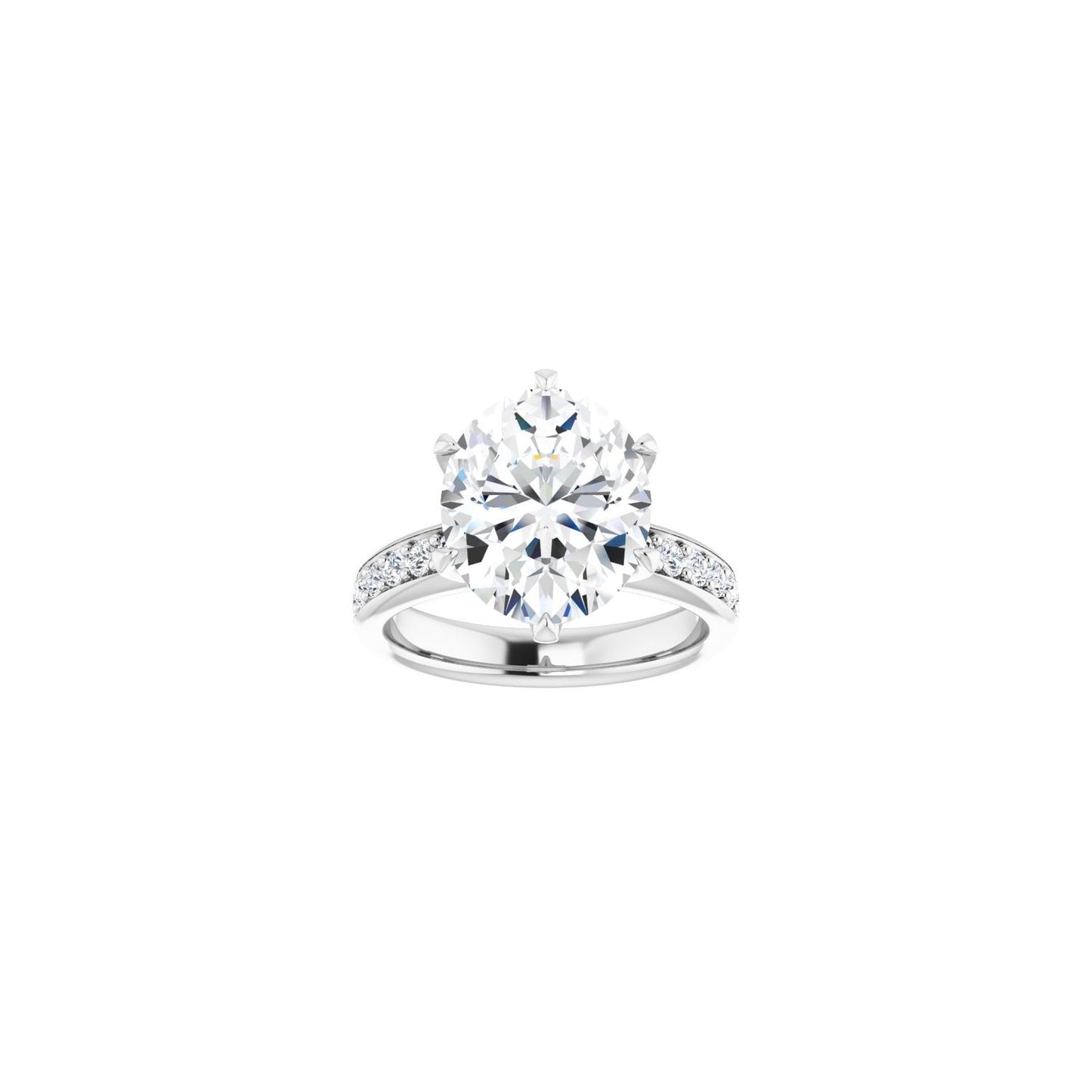 Oval Solstice Solitaire�� Engagement Ring | Metal Type=14K White Gold | Center Stone Size=3 CT | Image 3