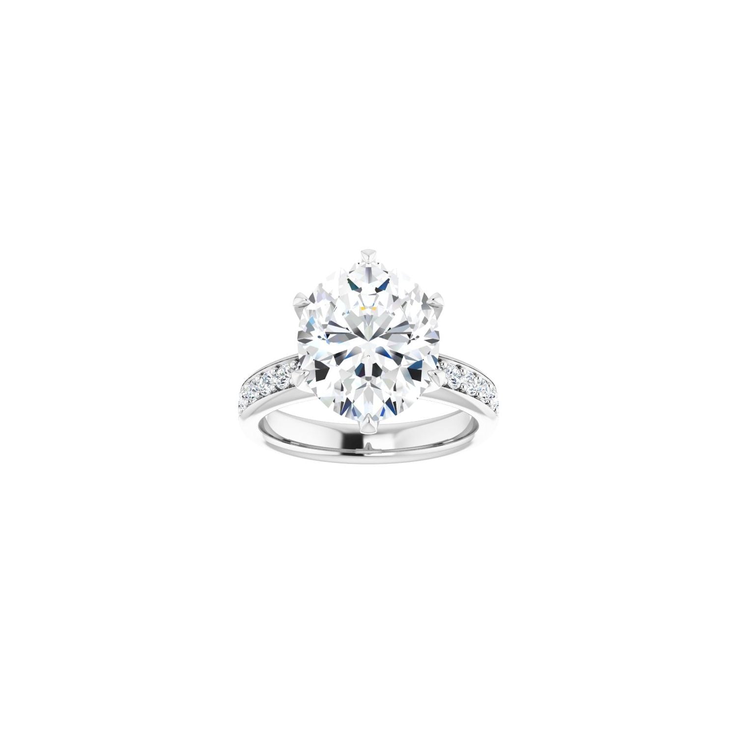 Oval Solstice Solitaire�� Engagement Ring | Metal Type=14K White Gold | Center Stone Size=3 CT | Image 3
