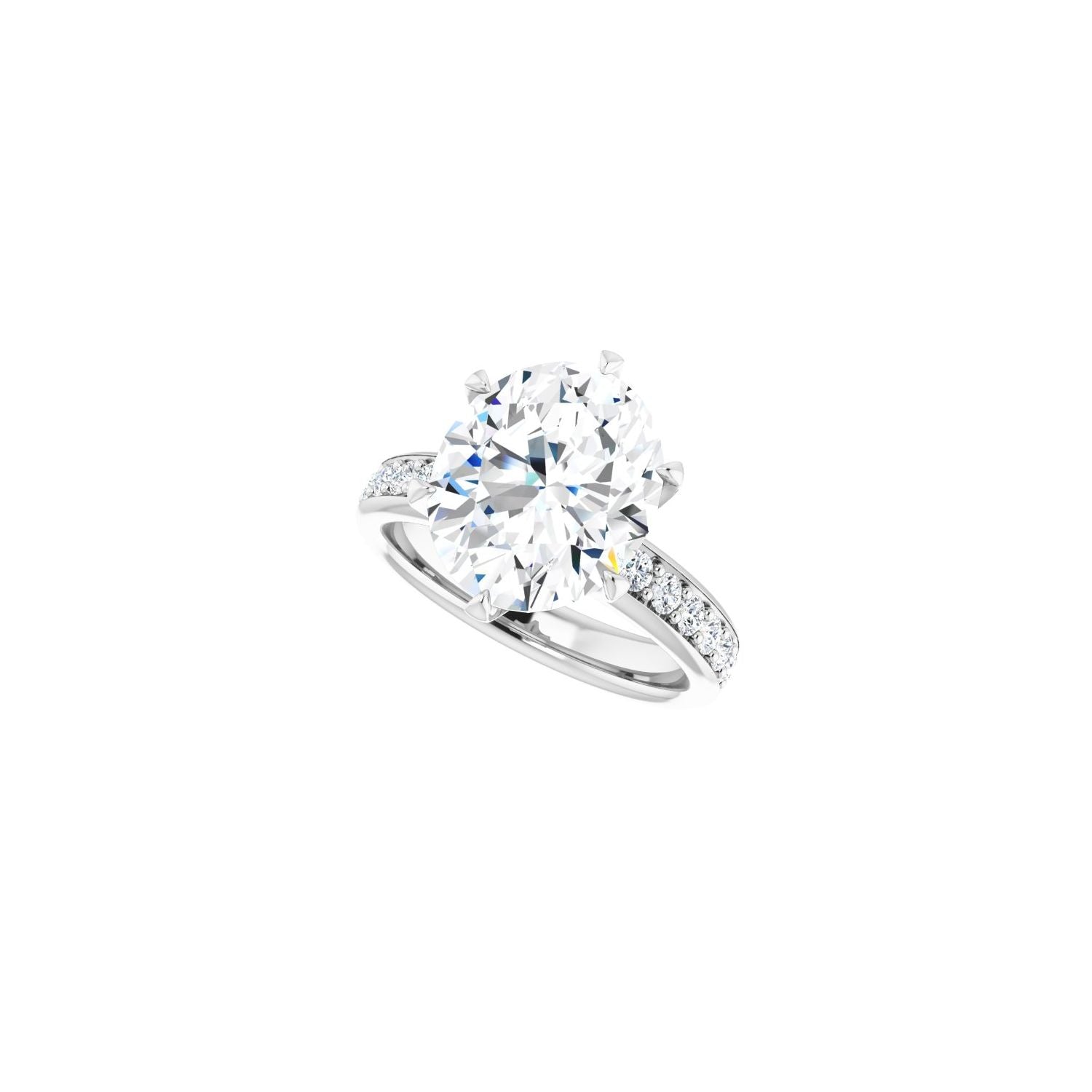 Oval Solstice Solitaire�� Engagement Ring | Metal Type=14K White Gold | Center Stone Size=3 CT | Image 5