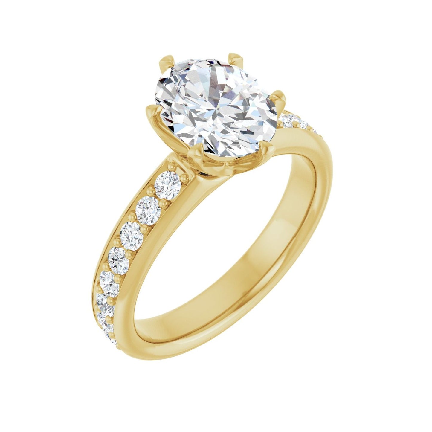 Oval Solstice Solitaire�� Engagement Ring | Metal Type=14K Yellow Gold | Center Stone Size=2 CT | Image 1
