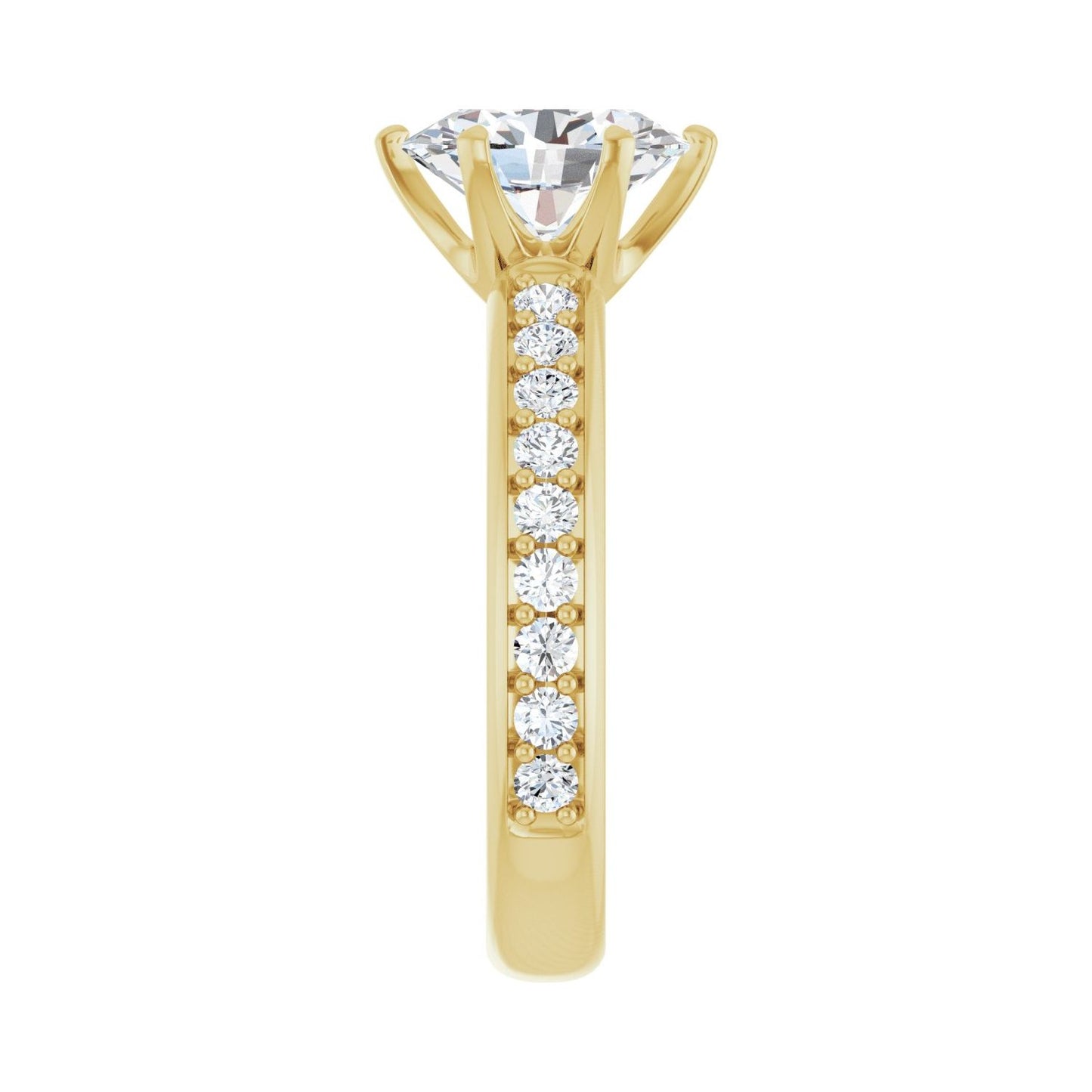 Oval Solstice Solitaire�� Engagement Ring | Metal Type=14K Yellow Gold | Center Stone Size=2 CT | Image 4