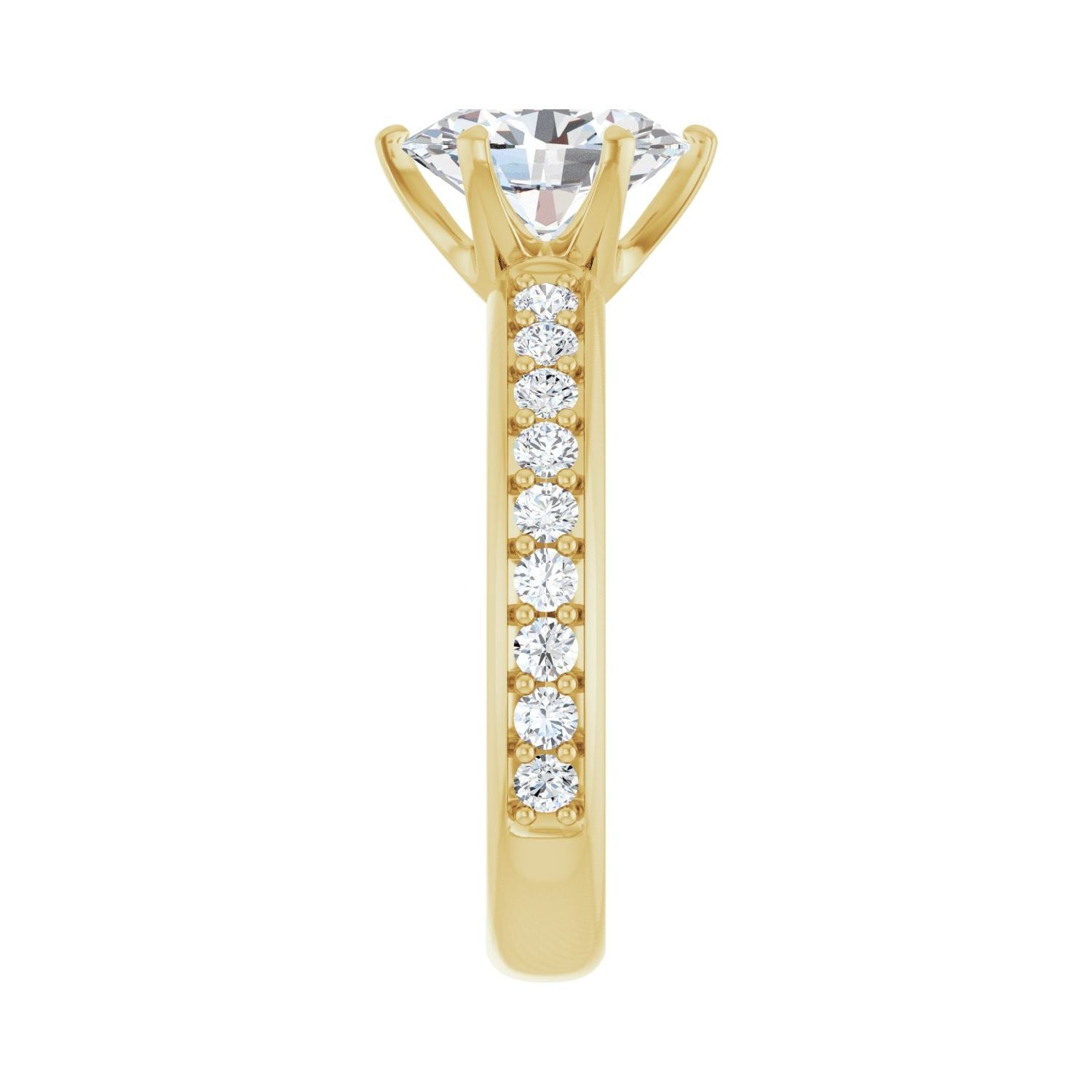 Oval Solstice Solitaire�� Engagement Ring | Metal Type=14K Yellow Gold | Center Stone Size=2 CT | Image 4