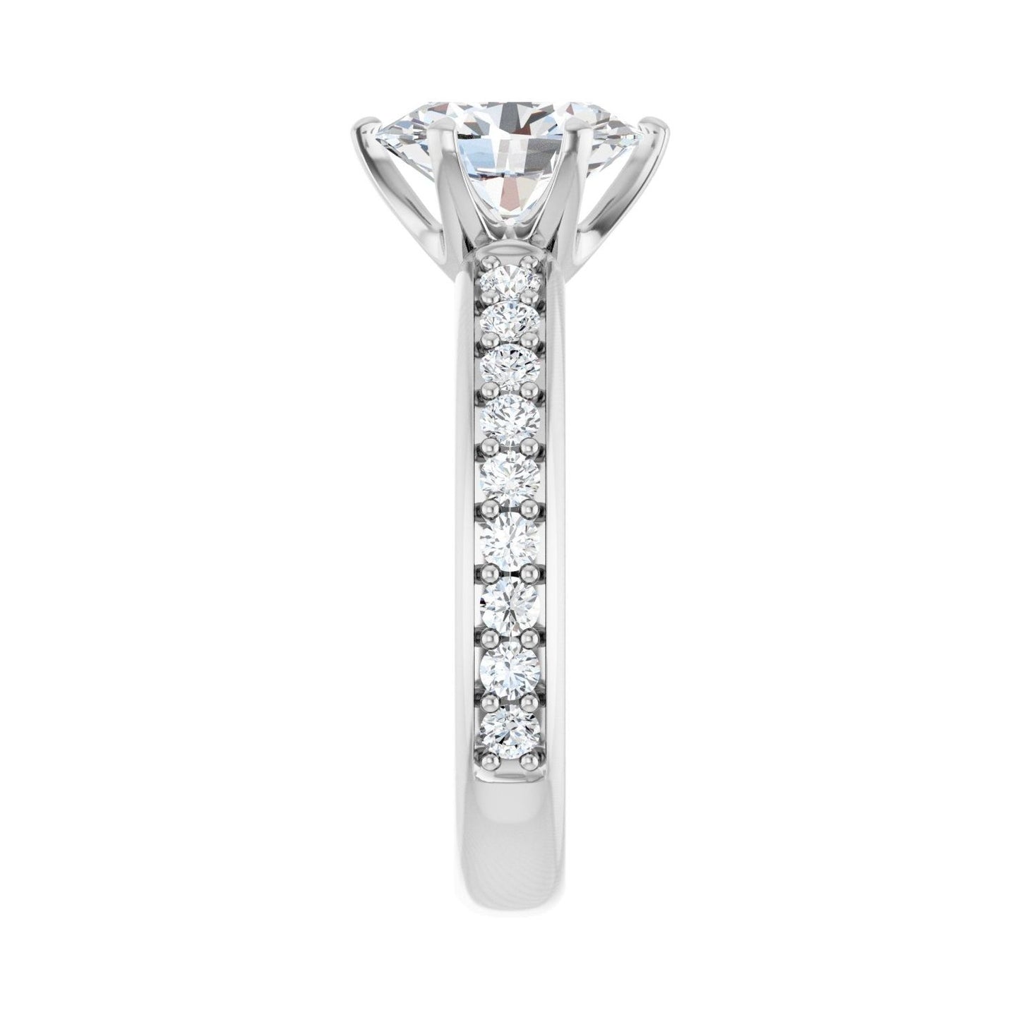 Oval Solstice Solitaire�� Engagement Ring | Metal Type=14K White Gold | Center Stone Size=2 CT | Image 4