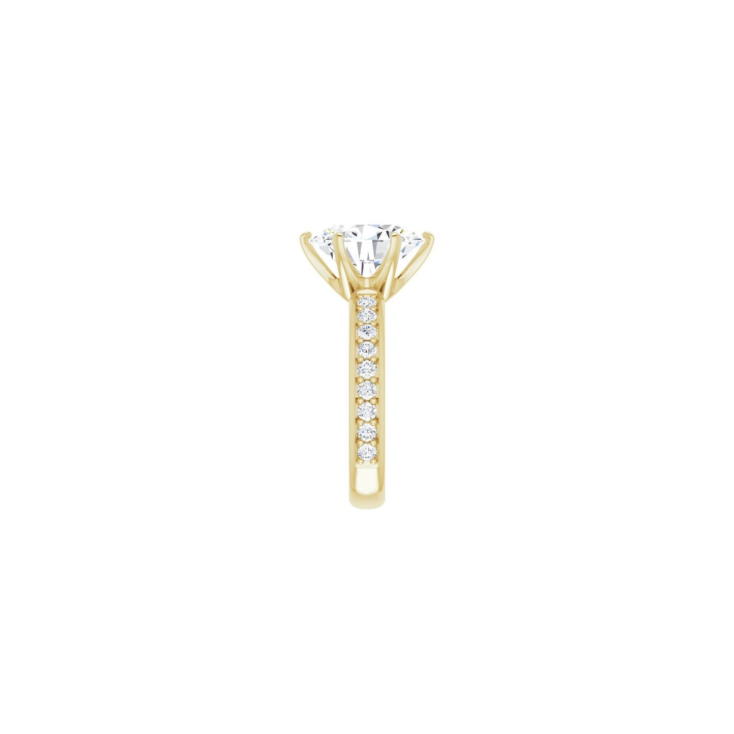 Oval Solstice Solitaire�� Engagement Ring | Metal Type=14K Yellow Gold | Center Stone Size=3 CT | Image 4