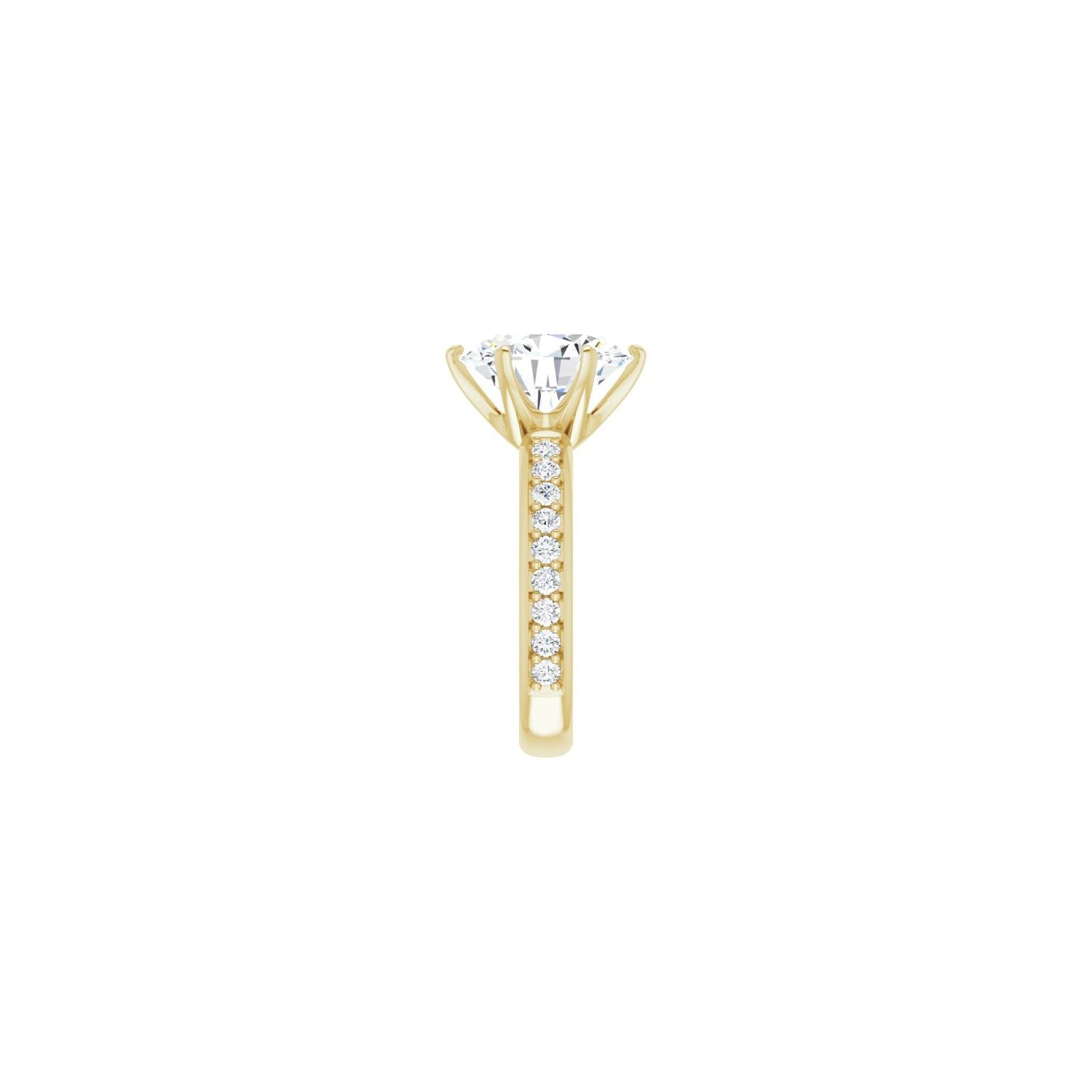 Oval Solstice Solitaire�� Engagement Ring | Metal Type=14K Yellow Gold | Center Stone Size=3 CT | Image 4