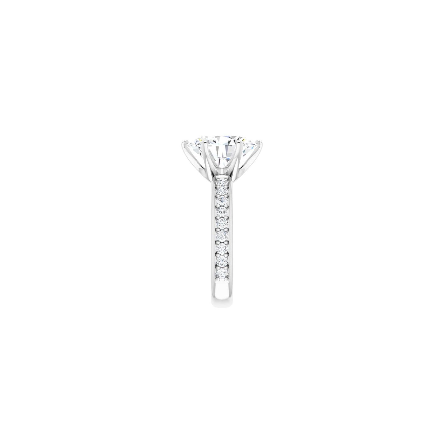 Oval Solstice Solitaire�� Engagement Ring | Metal Type=14K White Gold | Center Stone Size=3 CT | Image 4