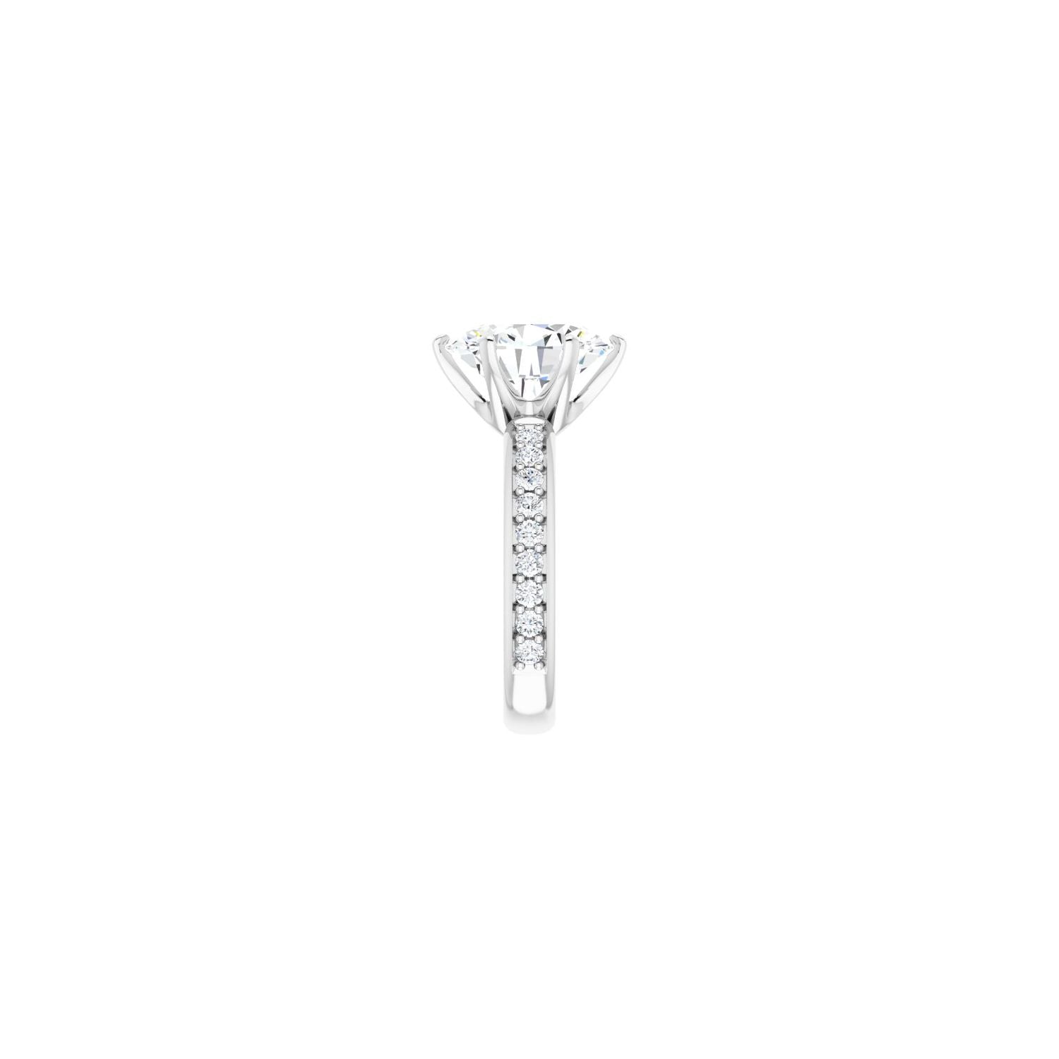 Oval Solstice Solitaire�� Engagement Ring | Metal Type=14K White Gold | Center Stone Size=3 CT | Image 4