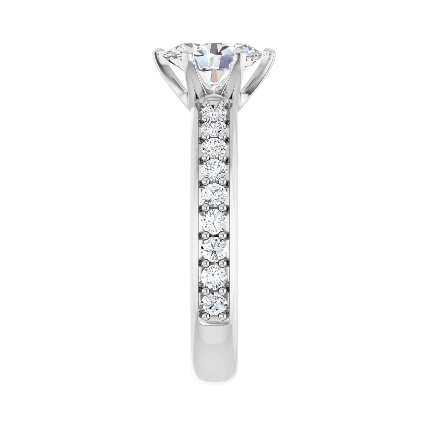 Oval Solstice Solitaire�� Engagement Ring | Metal Type=14K White Gold | Center Stone Size=1.5 CT | Image 4