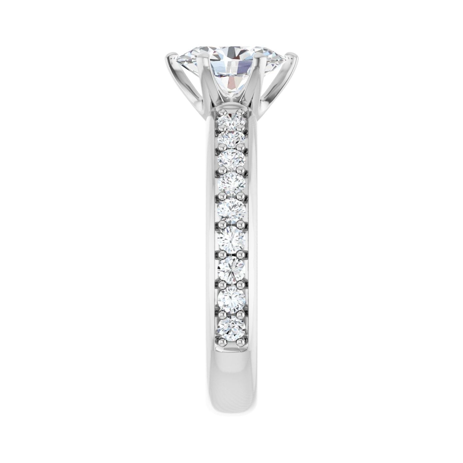 Oval Solstice Solitaire�� Engagement Ring | Metal Type=14K White Gold | Center Stone Size=1.5 CT | Image 4
