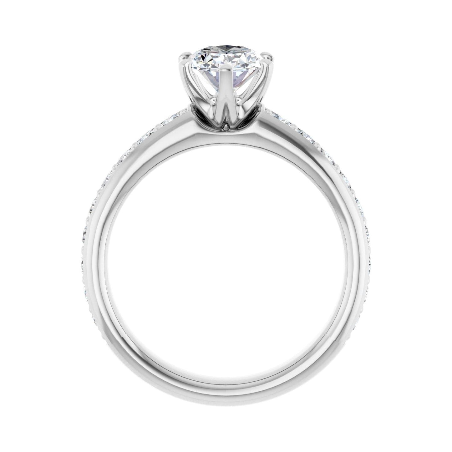 Oval Solstice Solitaire�� Engagement Ring | Metal Type=14K White Gold | Center Stone Size=1.5 CT | Image 2