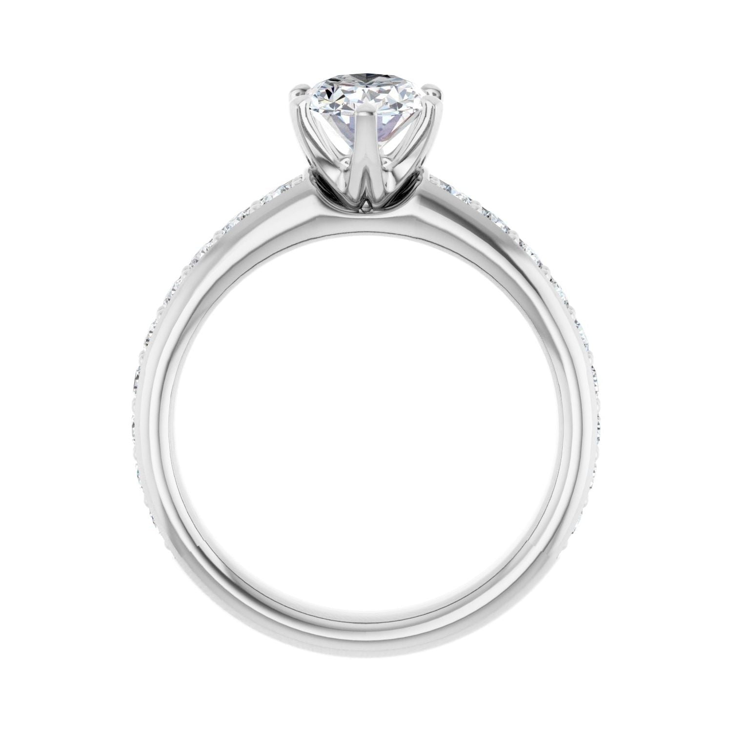 Oval Solstice Solitaire�� Engagement Ring | Metal Type=14K White Gold | Center Stone Size=1.5 CT | Image 2