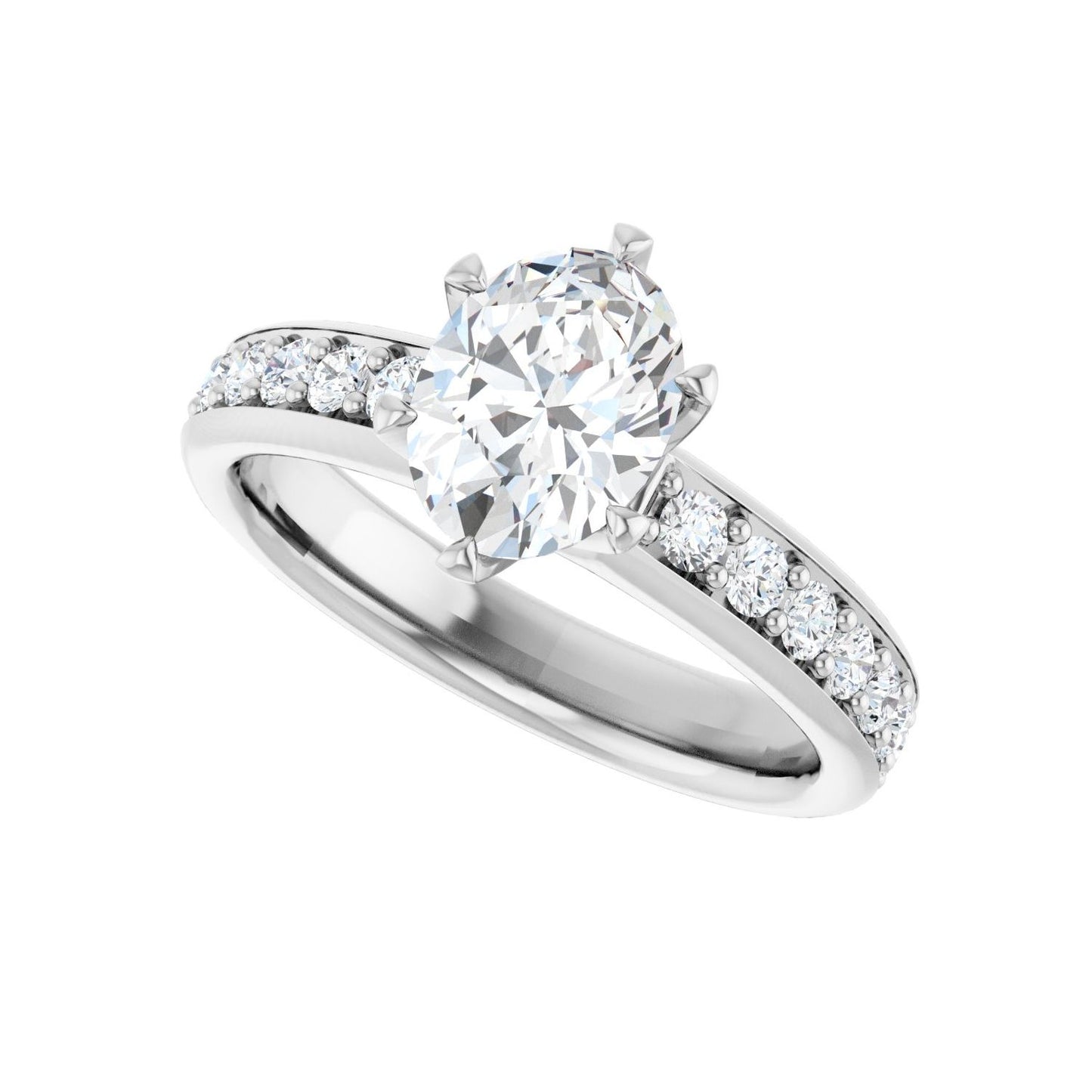 Oval Solstice Solitaire�� Engagement Ring | Metal Type=14K White Gold | Center Stone Size=1.5 CT | Image 5