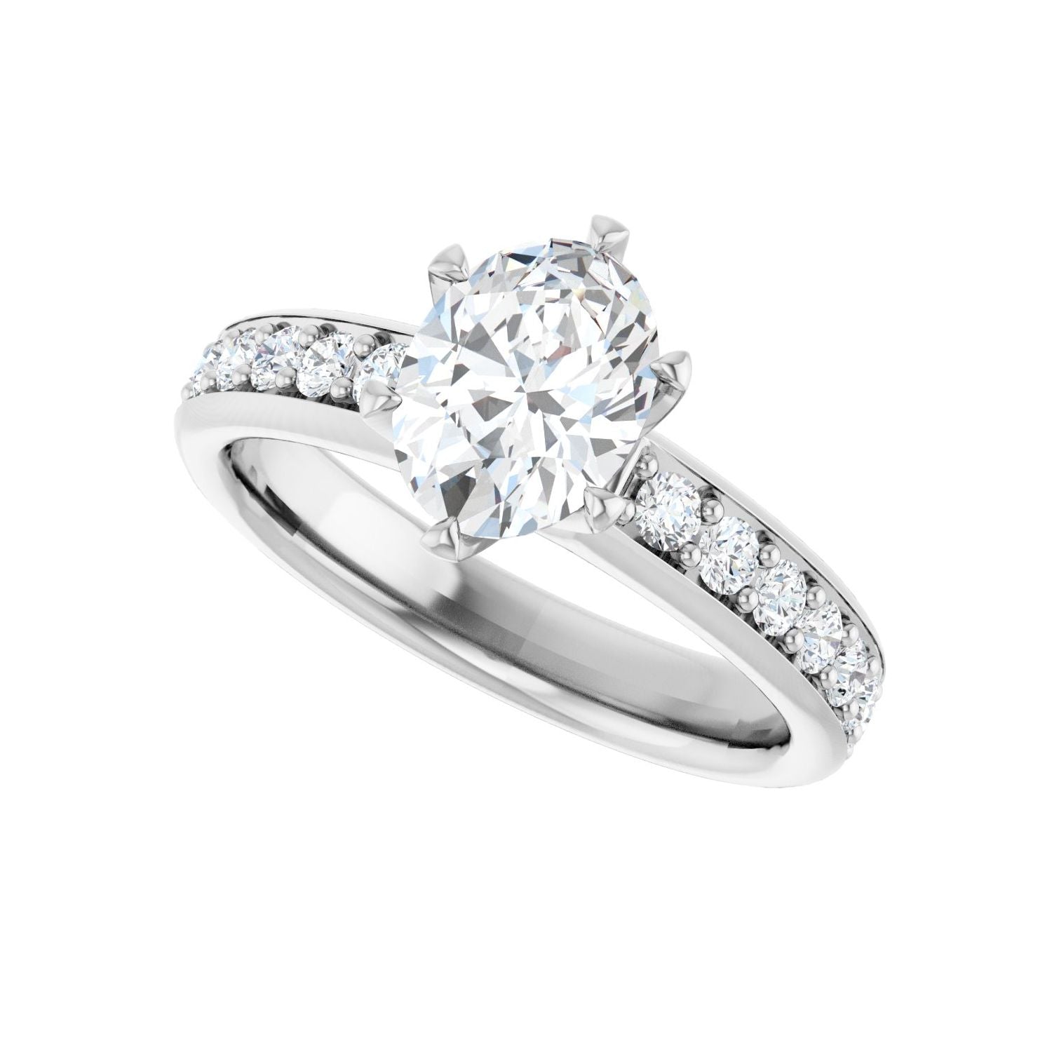 Oval Solstice Solitaire�� Engagement Ring | Metal Type=14K White Gold | Center Stone Size=1.5 CT | Image 5