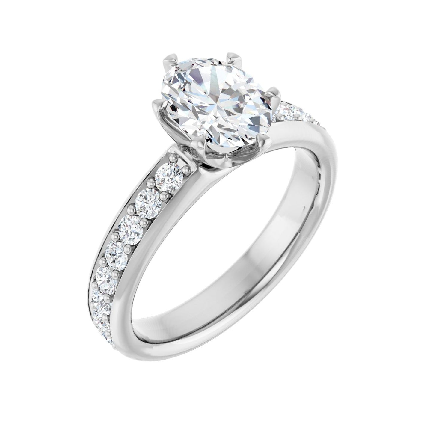 Oval Solstice Solitaire�� Engagement Ring | Metal Type=14K White Gold | Center Stone Size=1.5 CT | Image 1