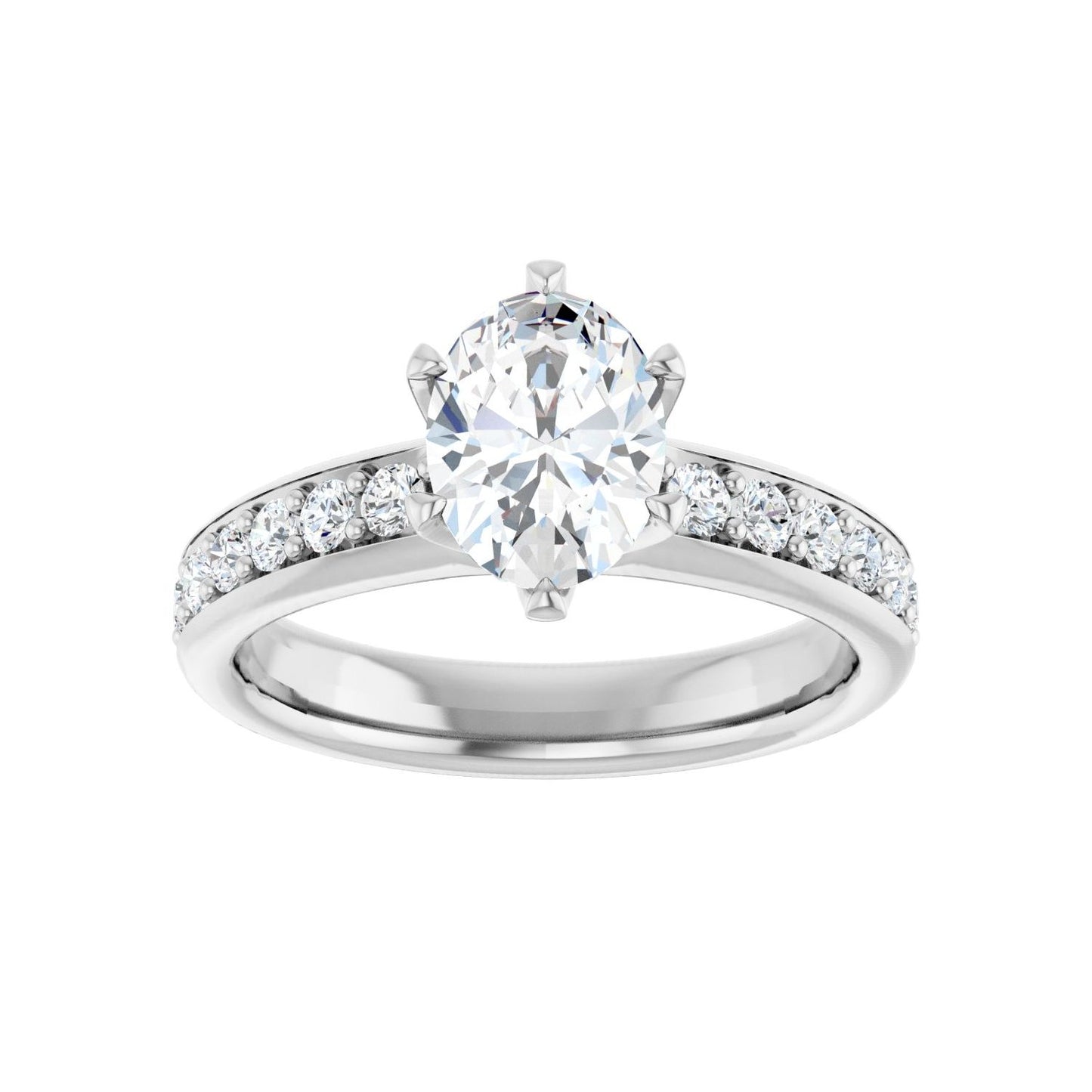 Oval Solstice Solitaire�� Engagement Ring | Metal Type=14K White Gold | Center Stone Size=1.5 CT | Image 3
