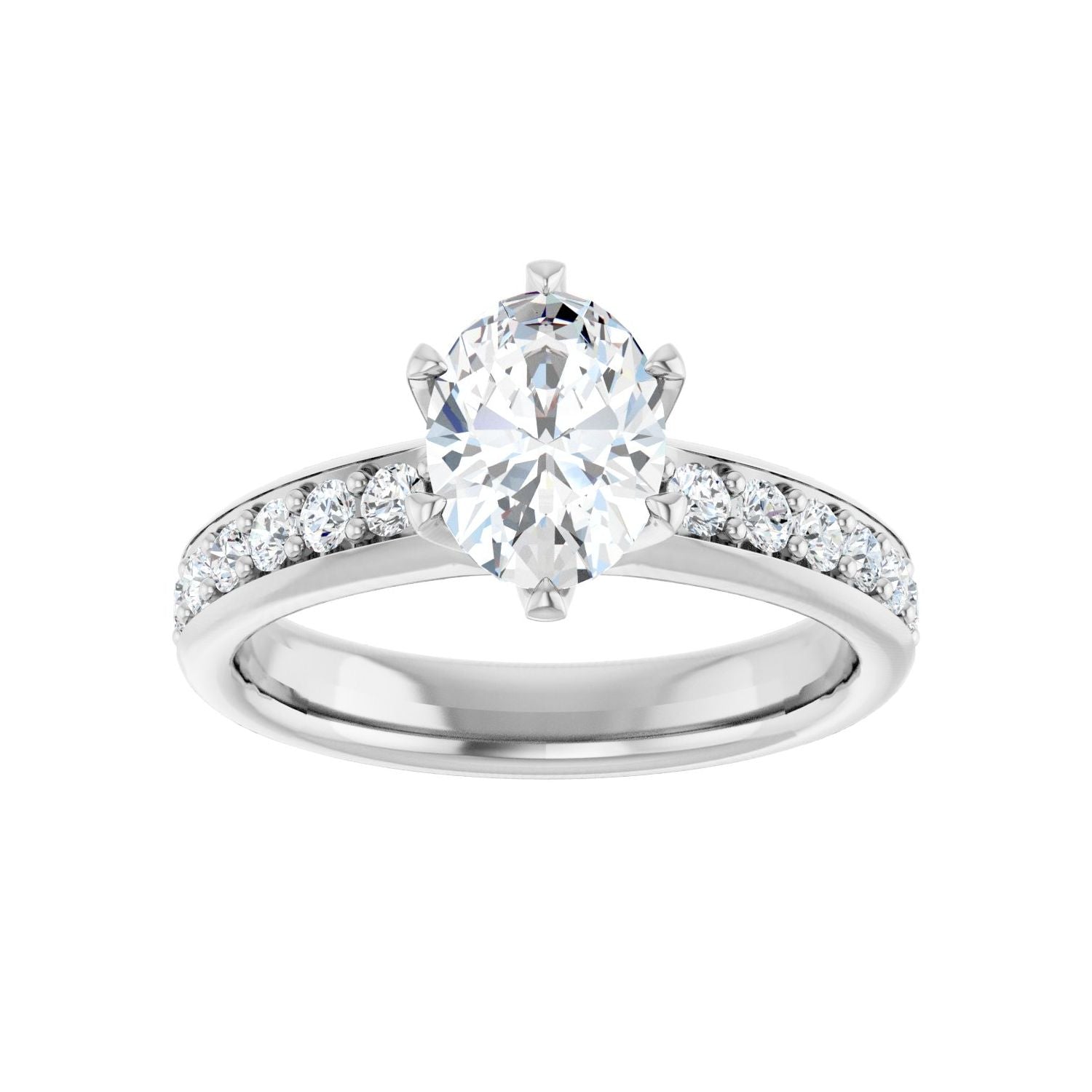 Oval Solstice Solitaire�� Engagement Ring | Metal Type=14K White Gold | Center Stone Size=1.5 CT | Image 3
