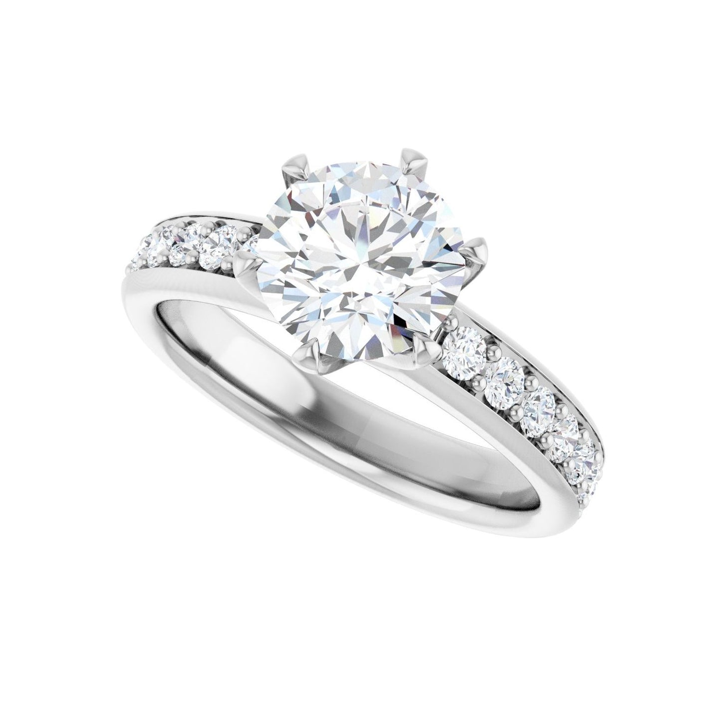Round Solstice Solitaire�� Engagement Ring | Metal Type=14K White Gold | Center Stone Size=1.5 CT | Image 5
