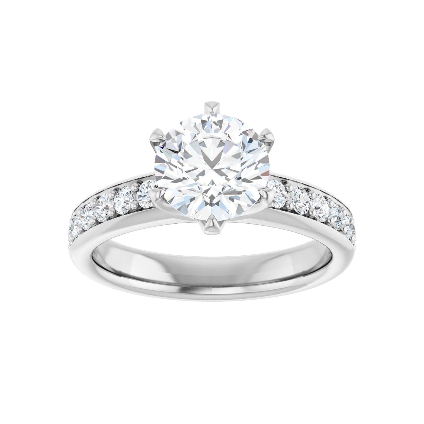 Round Solstice Solitaire�� Engagement Ring | Metal Type=14K White Gold | Center Stone Size=1.5 CT | Image 3