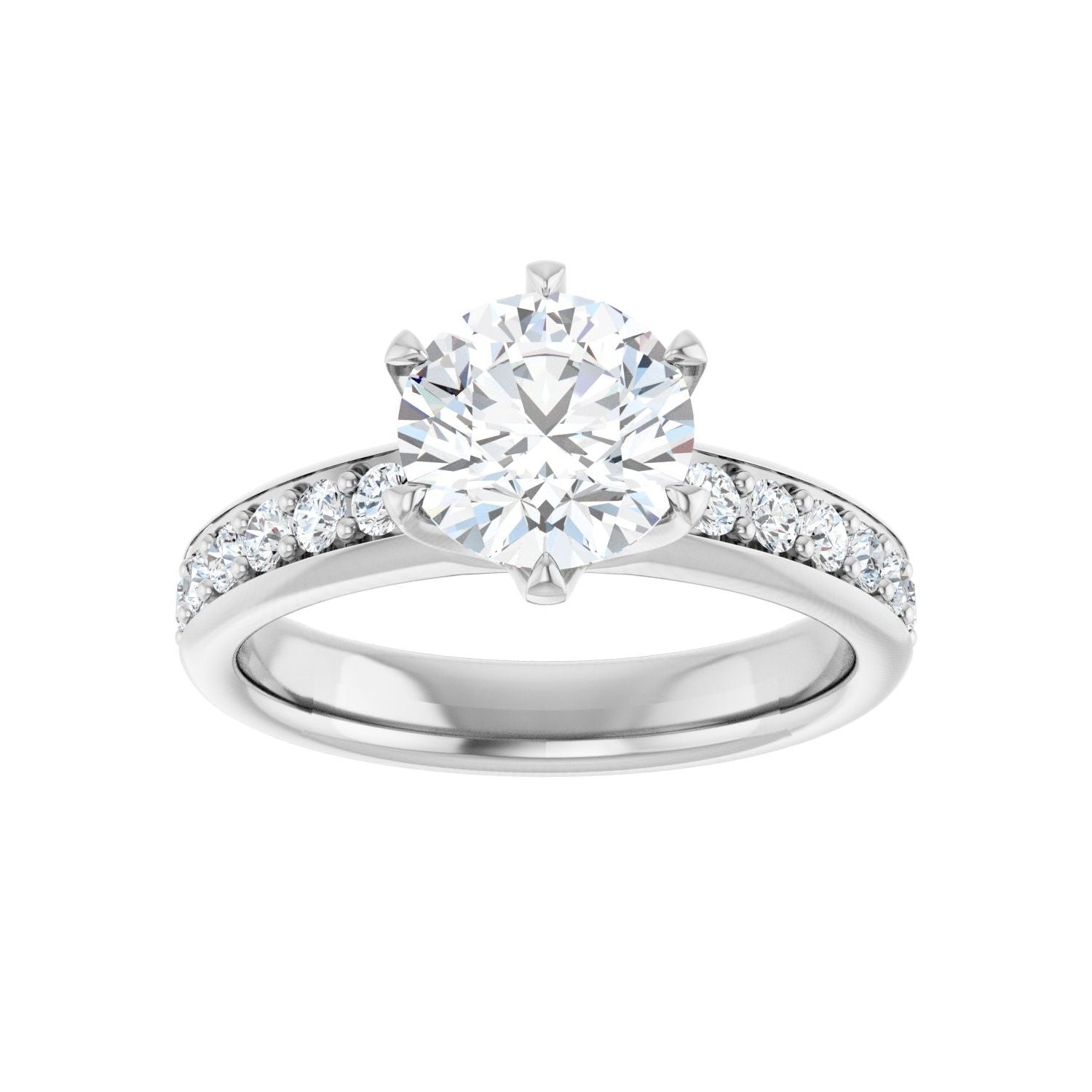 Round Solstice Solitaire�� Engagement Ring | Metal Type=14K White Gold | Center Stone Size=1.5 CT | Image 3