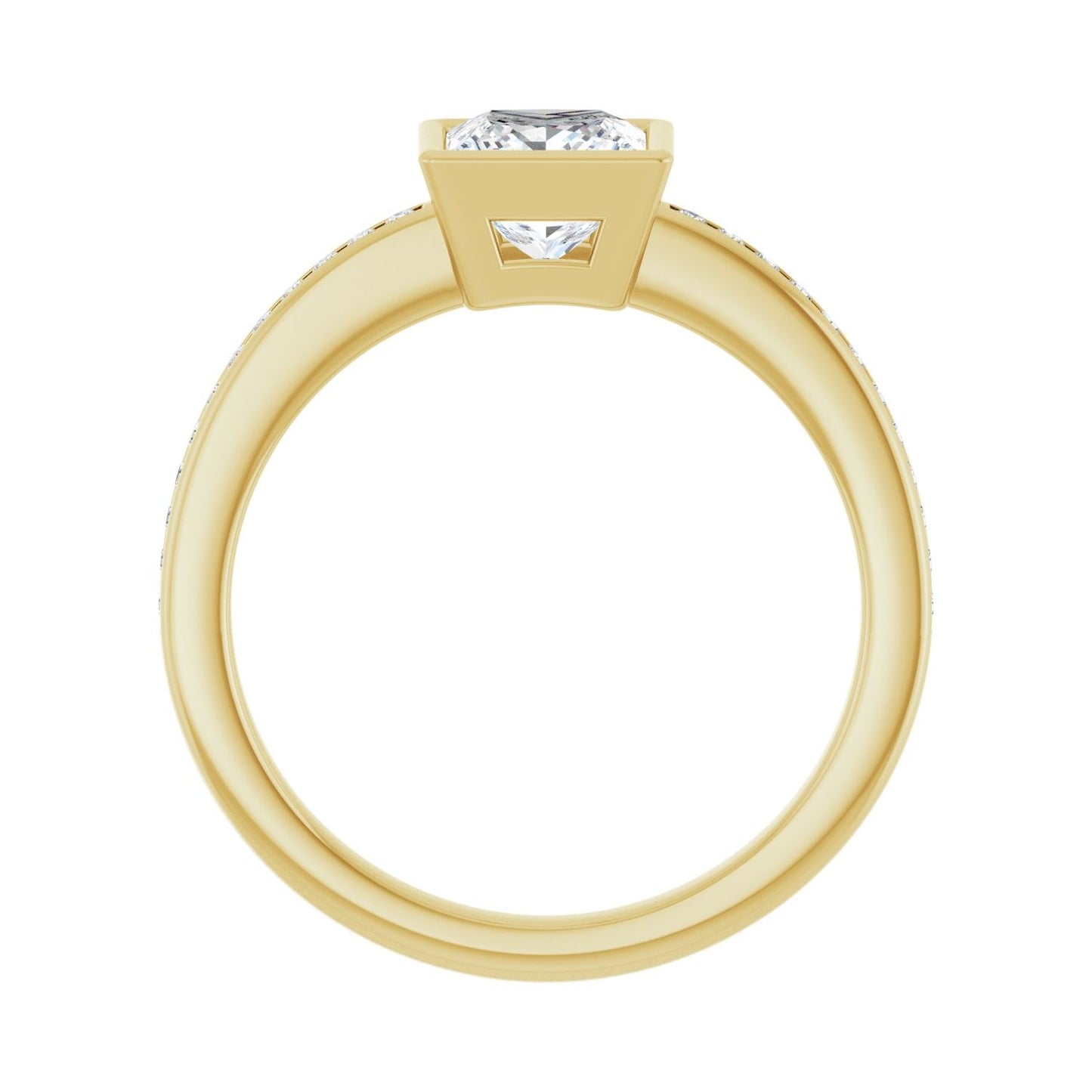 Square Bezel-Set Solitaire Engagement Ring | Metal Type=14K Yellow Gold | Center Stone Size=1 CT | Image 2