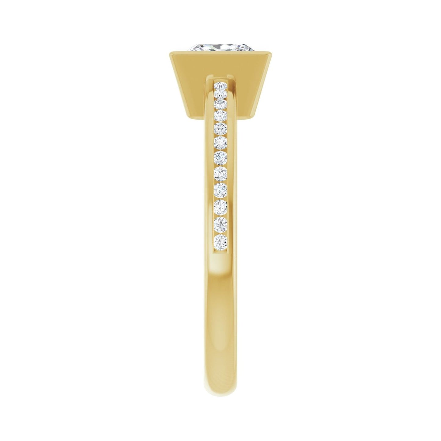 Square Bezel-Set Solitaire Engagement Ring | Metal Type=14K Yellow Gold | Center Stone Size=1 CT | Image 4