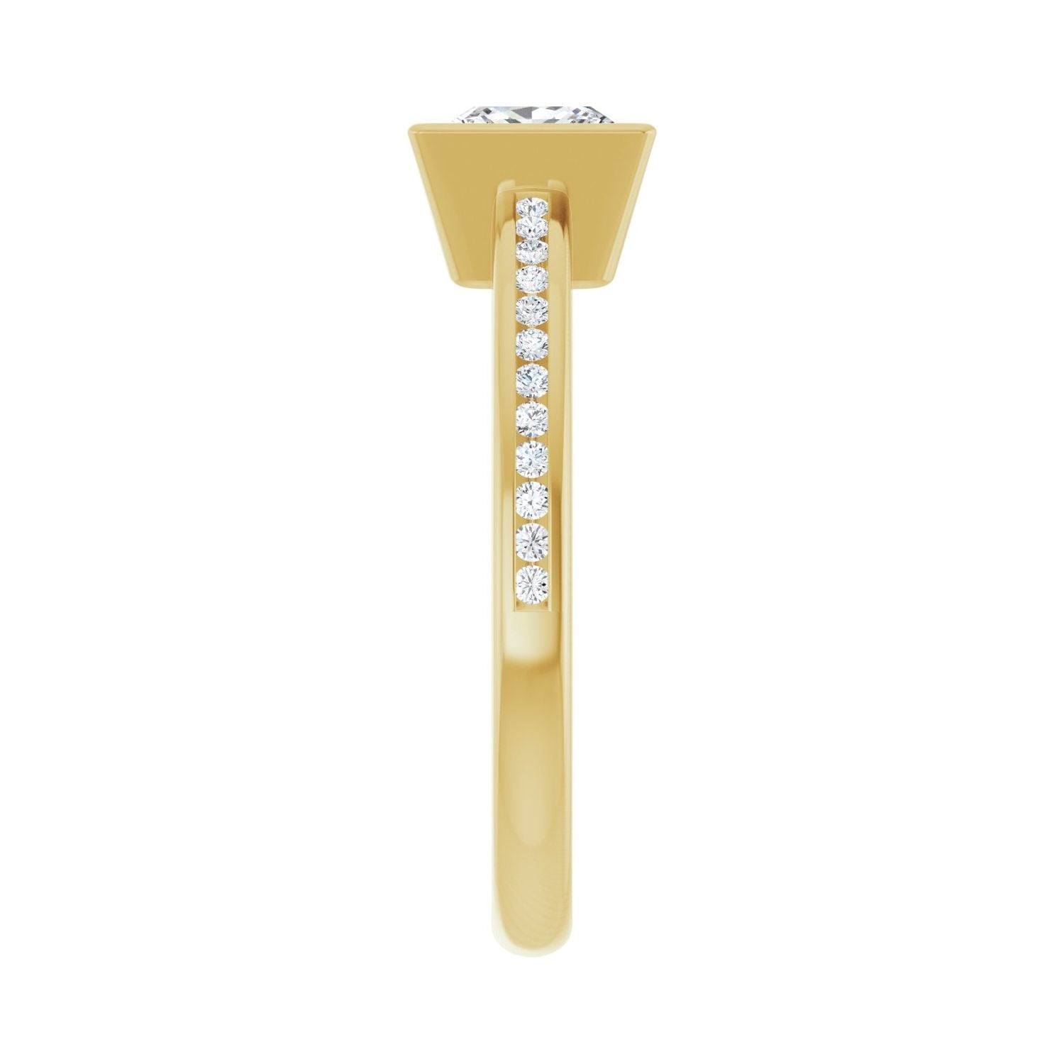 Square Bezel-Set Solitaire Engagement Ring | Metal Type=14K Yellow Gold | Center Stone Size=1 CT | Image 4