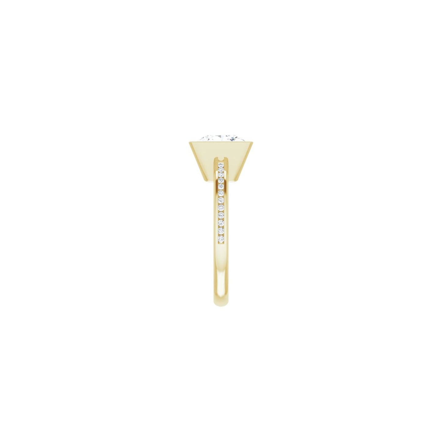 Square Bezel-Set Solitaire Engagement Ring | Metal Type=14K Yellow Gold | Center Stone Size=3 CT | Image 4