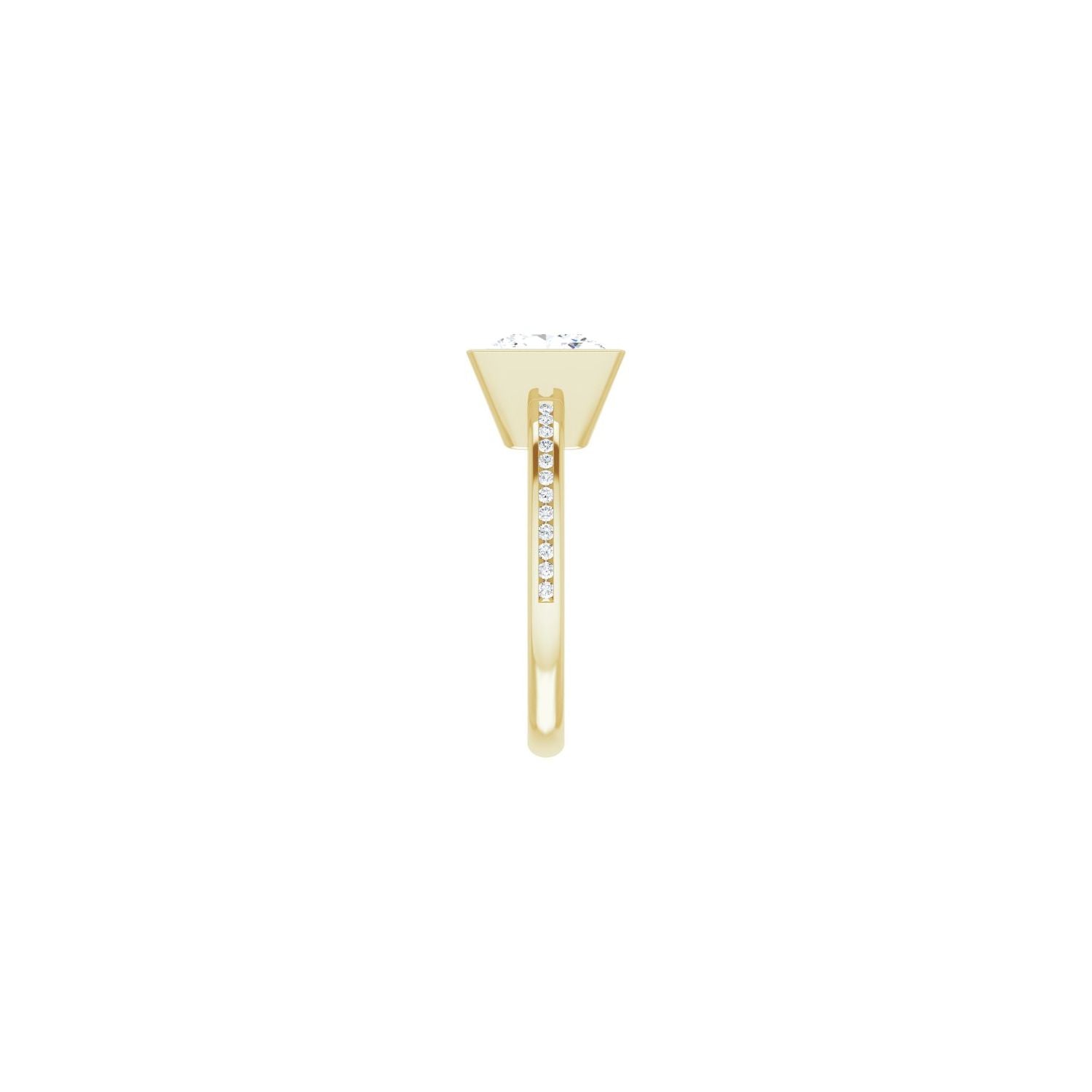 Square Bezel-Set Solitaire Engagement Ring | Metal Type=14K Yellow Gold | Center Stone Size=3 CT | Image 4