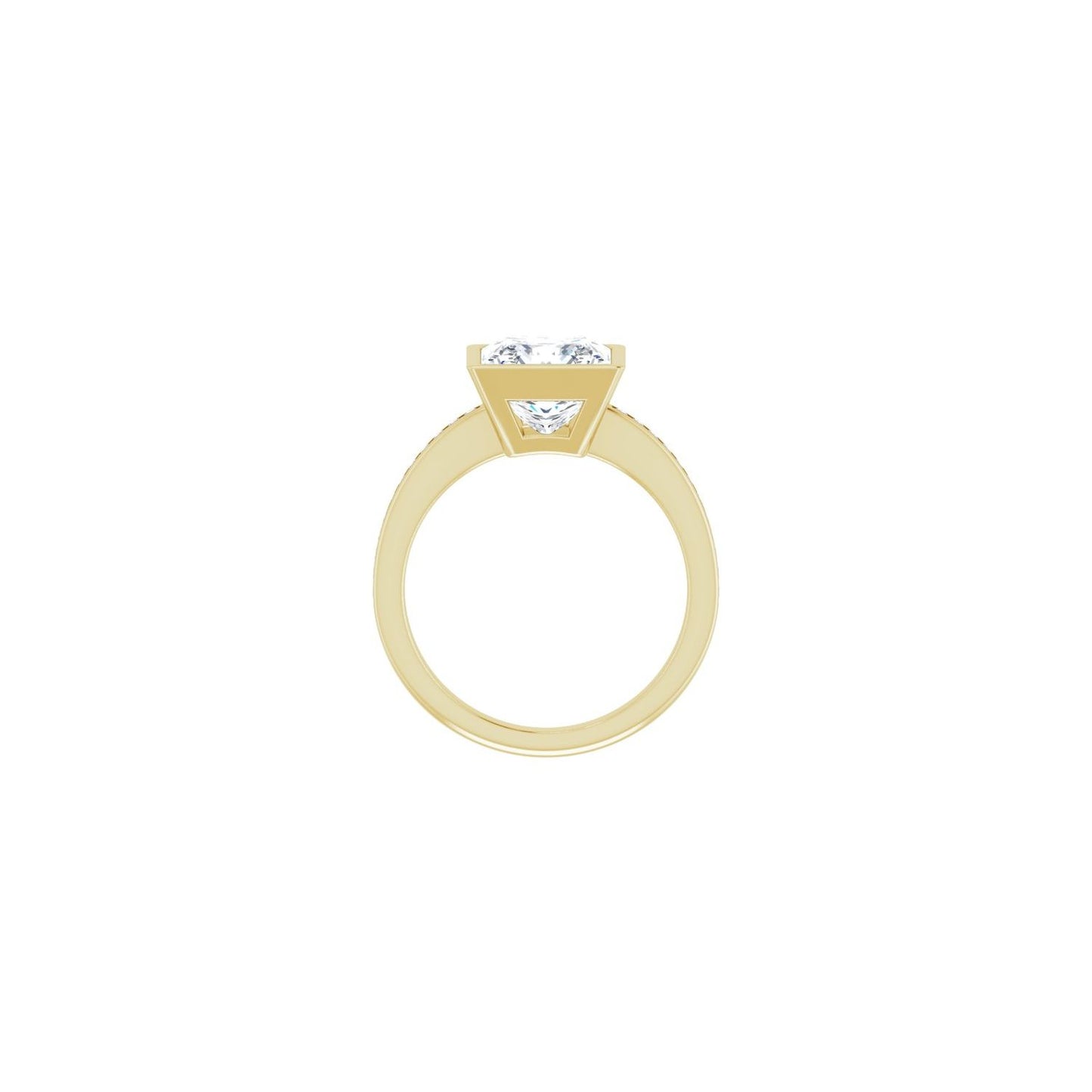Square Bezel-Set Solitaire Engagement Ring | Metal Type=14K Yellow Gold | Center Stone Size=3 CT | Image 2