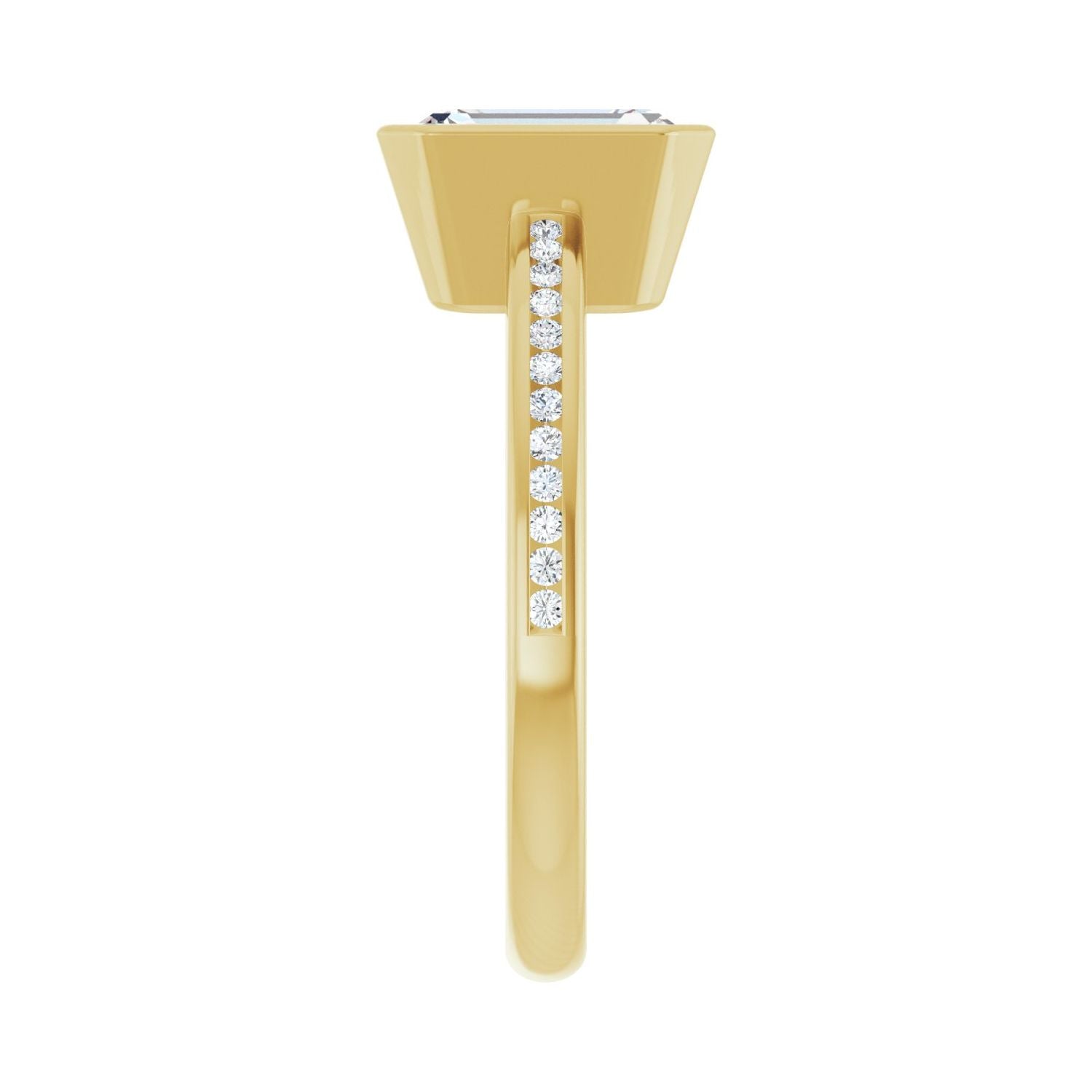 Emerald Bezel-Set Solitaire Engagement Ring | Metal Type=14K Yellow Gold | Center Stone Size=2 CT | Image 4