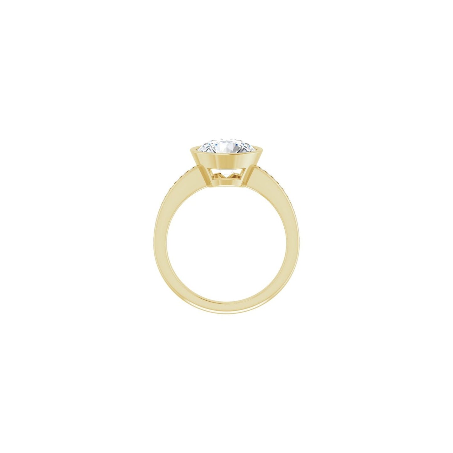 Round Bezel-Set Solitaire Engagement Ring | Metal Type=14K Yellow Gold | Center Stone Size=2.5 CT | Image 2