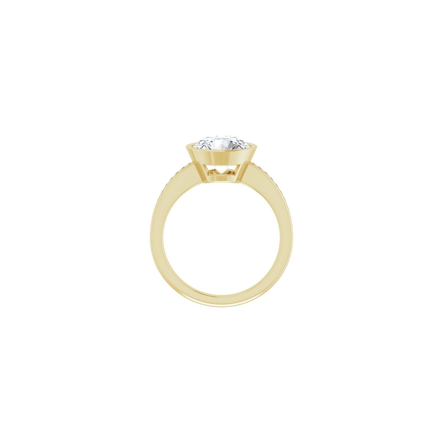 Round Bezel-Set Solitaire Engagement Ring | Metal Type=14K Yellow Gold | Center Stone Size=2.5 CT | Image 2