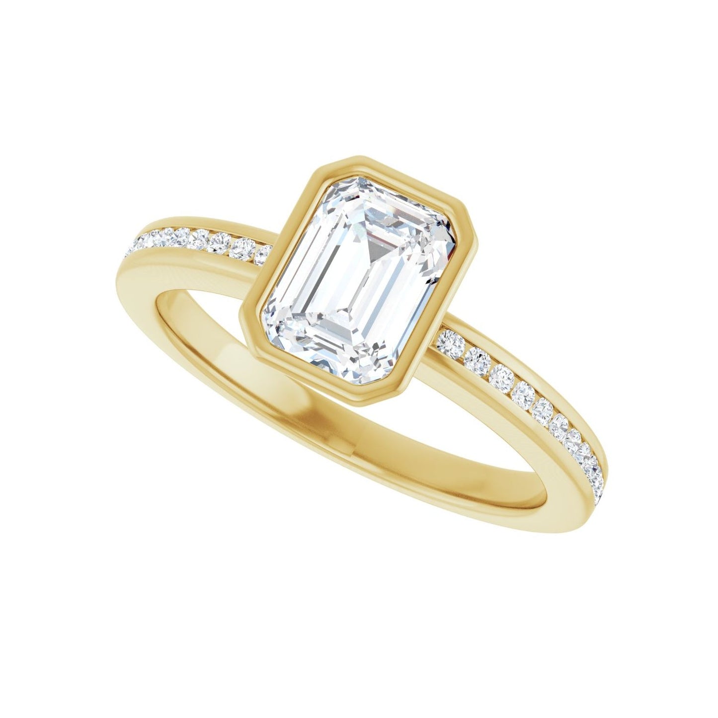 Emerald Bezel-Set Solitaire Engagement Ring | Metal Type=14K Yellow Gold | Center Stone Size=1.5 CT | Image 5