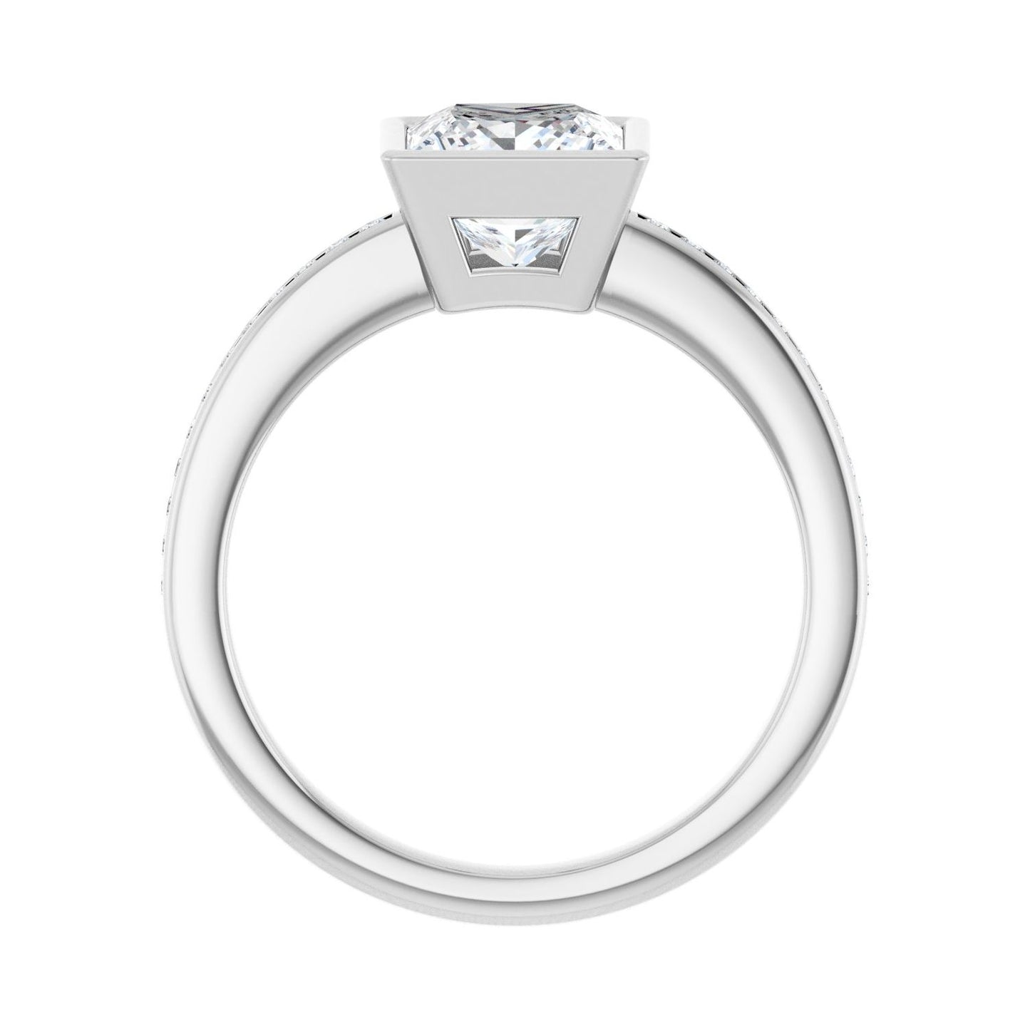 Square Bezel-Set Solitaire Engagement Ring | Metal Type=14K White Gold | Center Stone Size=1.5 CT | Image 2
